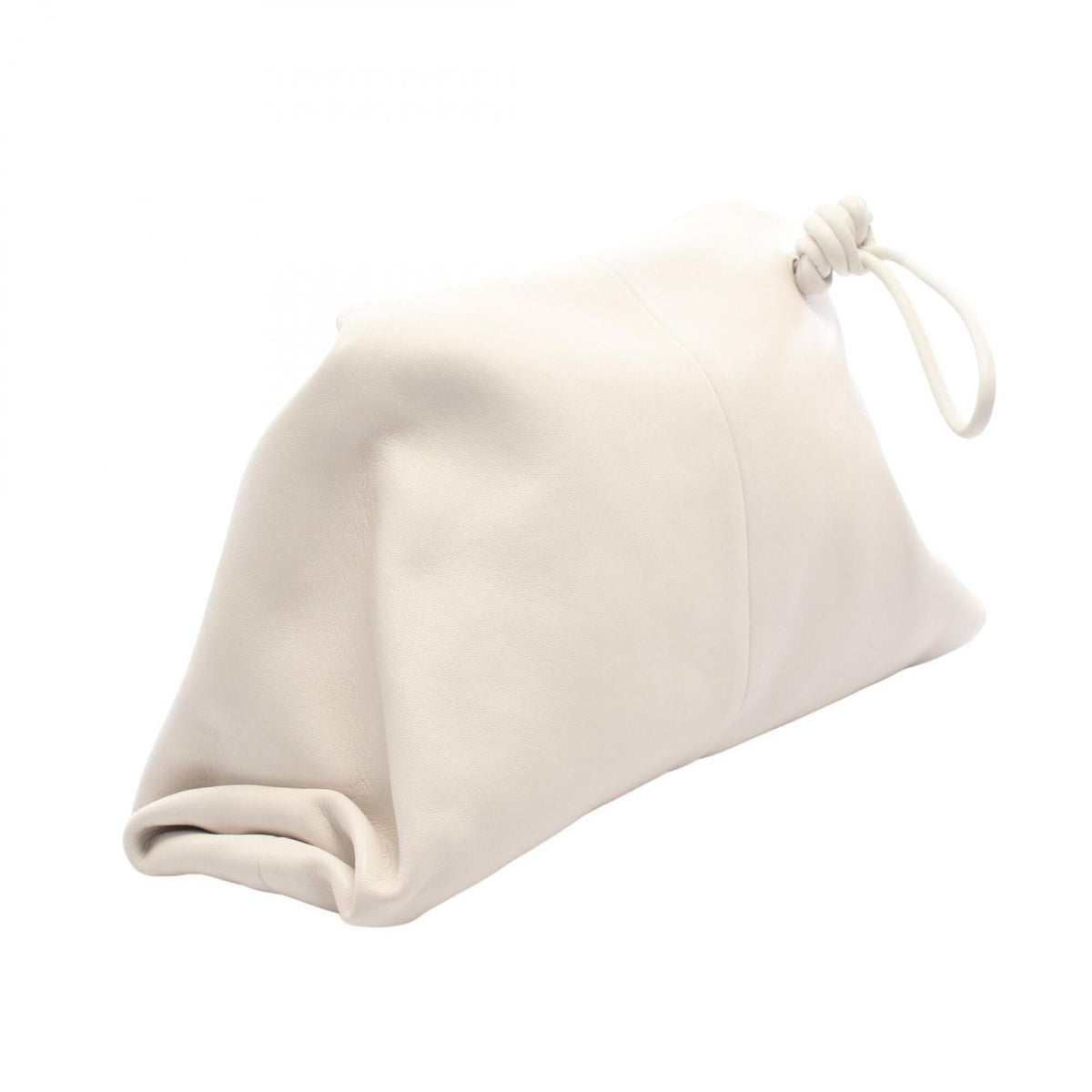 Bottega Veneta White Leather Clutch Bag Handbag (Pre-Owned)