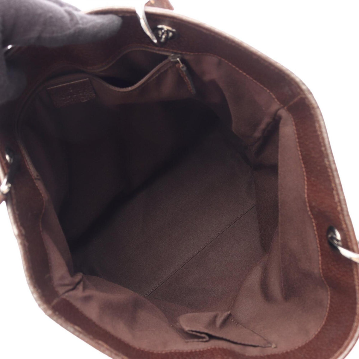 Gucci Beige Brown Gg Canvas Leather Handbag Tote Bag (Pre-Owned)