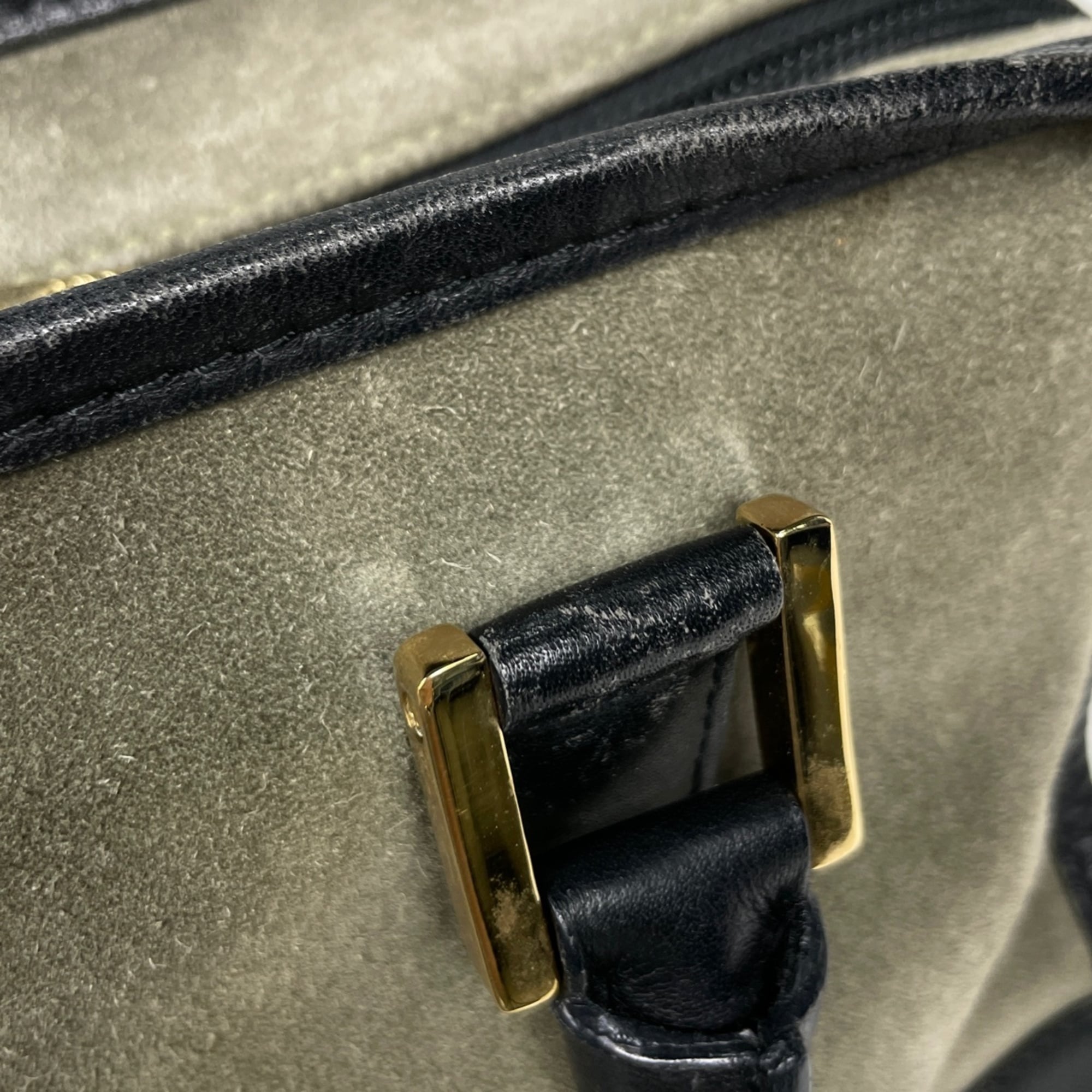 Loewe Khaki Suede Leather Handbag (Pre-Owned)