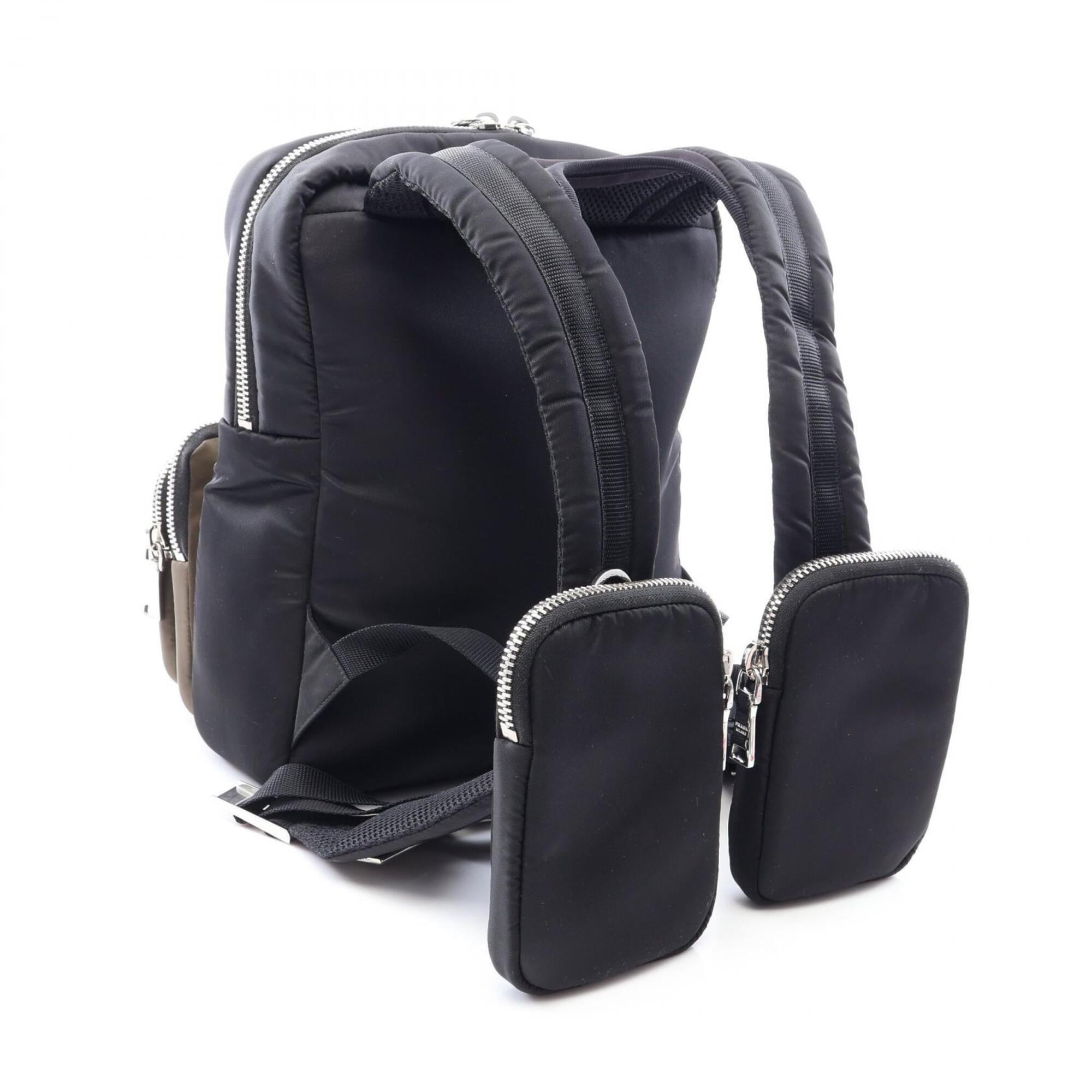 Prada Black Khaki Nylon Backpack (Pre-Owned)