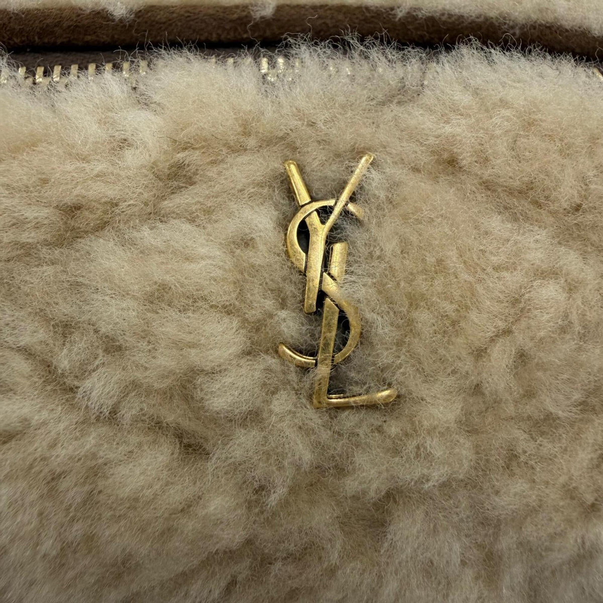 Saint Laurent Beige Brown Leather Handbag Shoulder Bag (Pre-Owned)