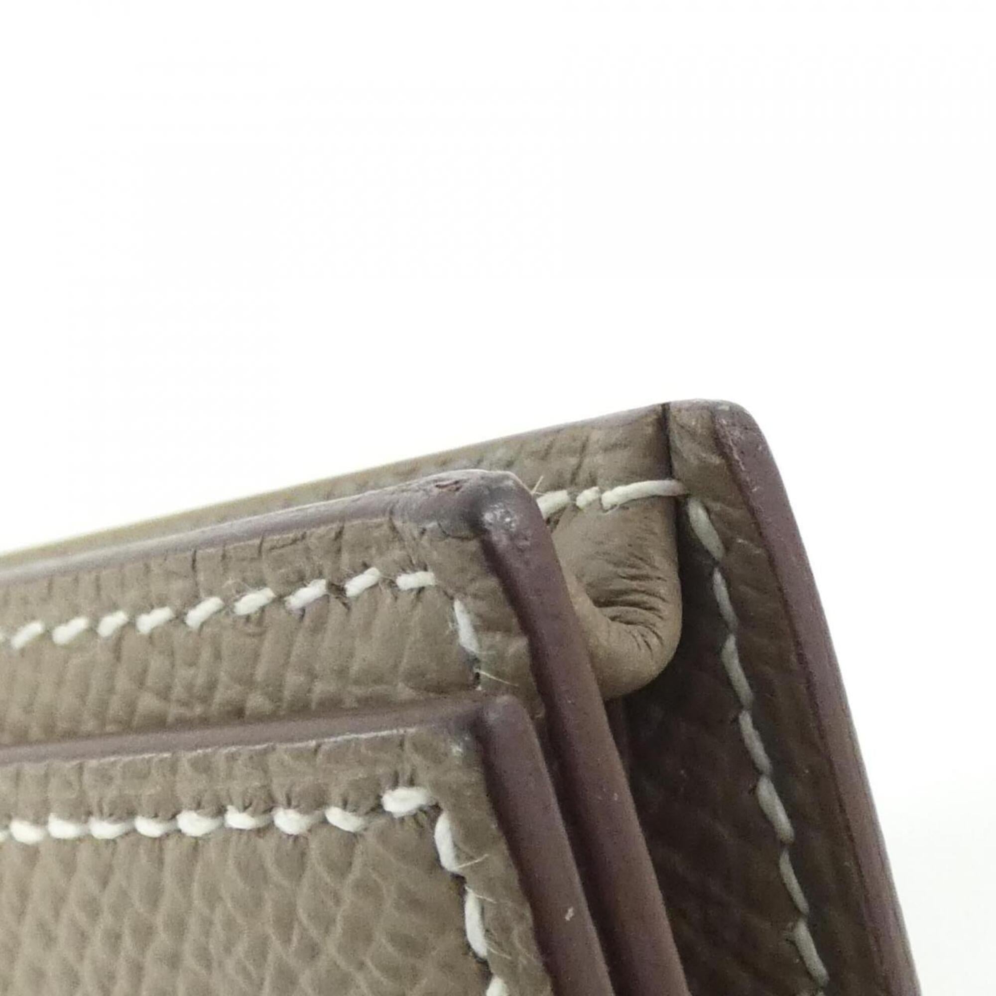 Hermes Bearn Etoupe Gray Soufre Epsom Leather Long Wallet (Bi-Fold) (Pre-Owned)