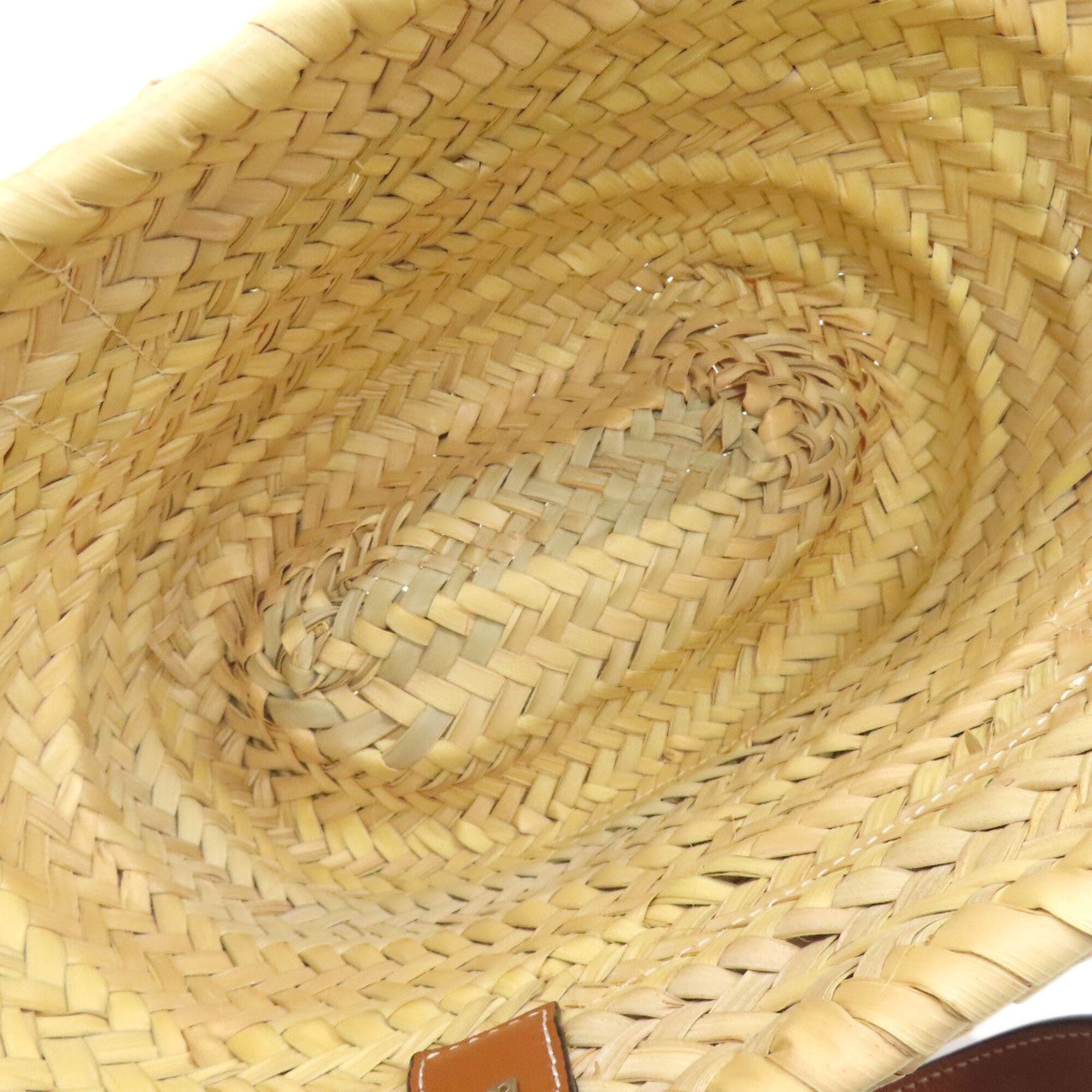 Loewe Beige Brown Raffia Basket Handbag (Pre-Owned)