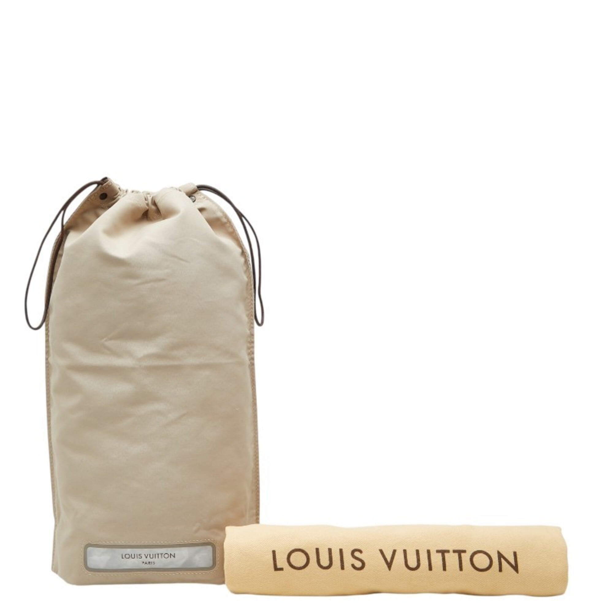 Louis Vuitton Beige Gray Gray Beige Polyester Elastane Handbag Pouch (Pre-Owned)