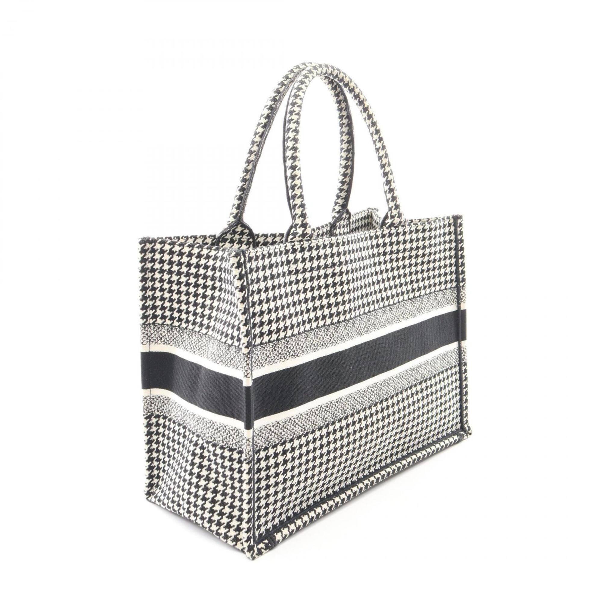 Christian Dior Black White Canvas Handbag Tote Bag (Pre-Owned)