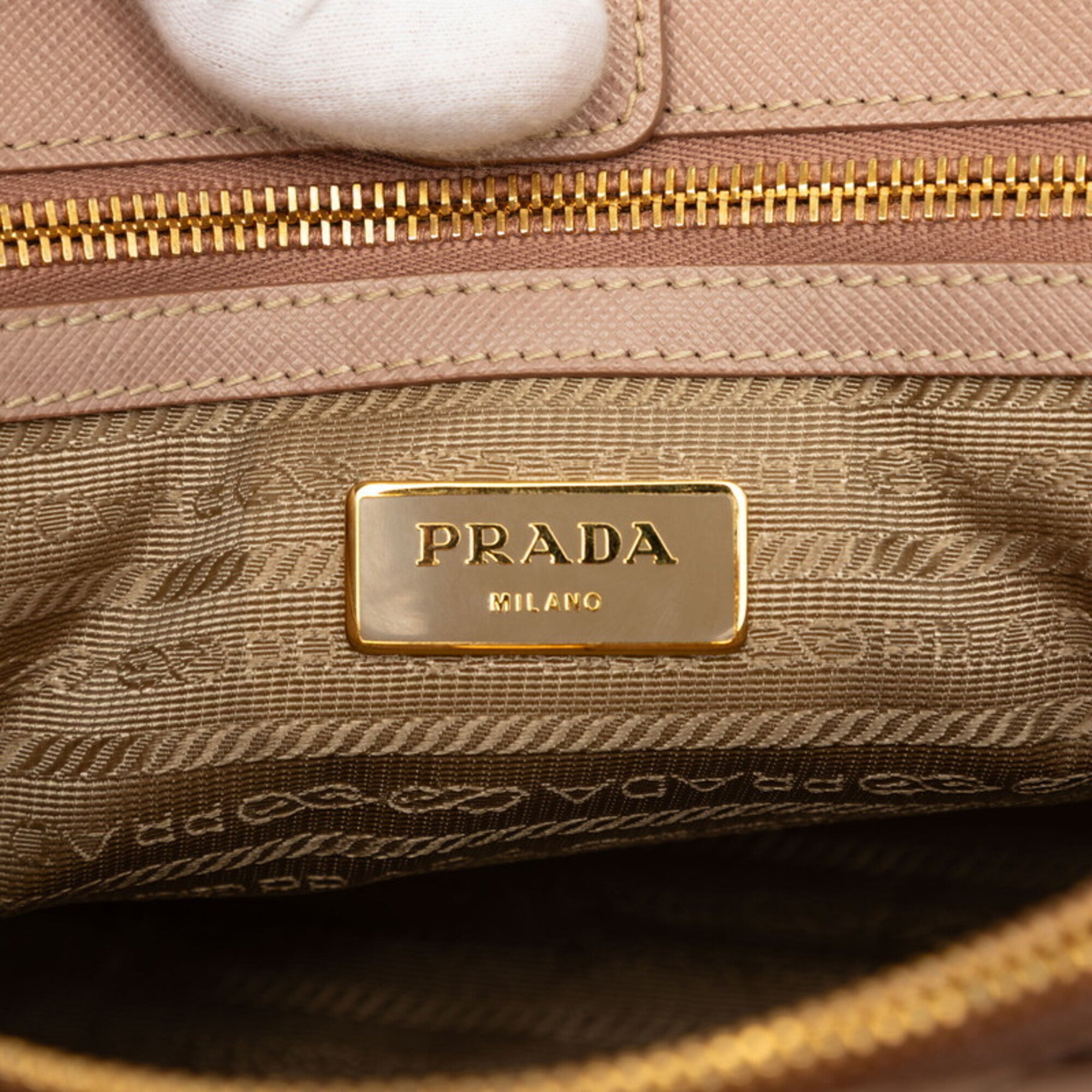 Prada Beige Leather Handbag Tote Bag (Pre-Owned)