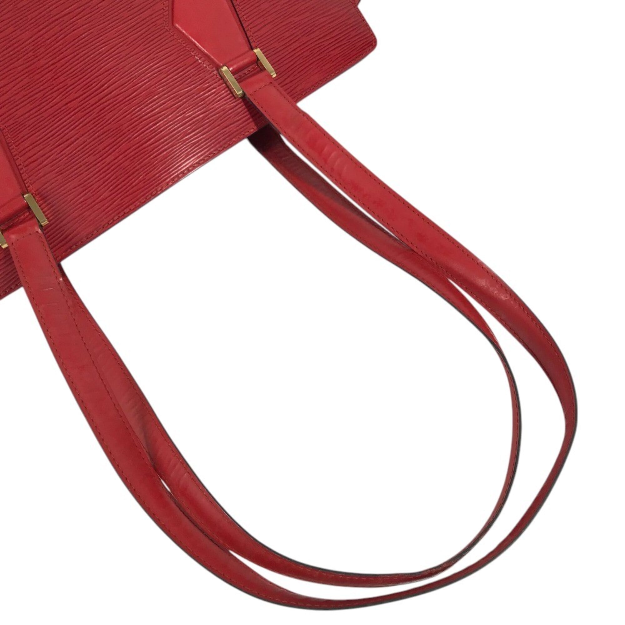 Louis Vuitton Castilian Red Red Color Epi Leather Handbag Shoulder Bag Tote Bag (Pre-Owned)