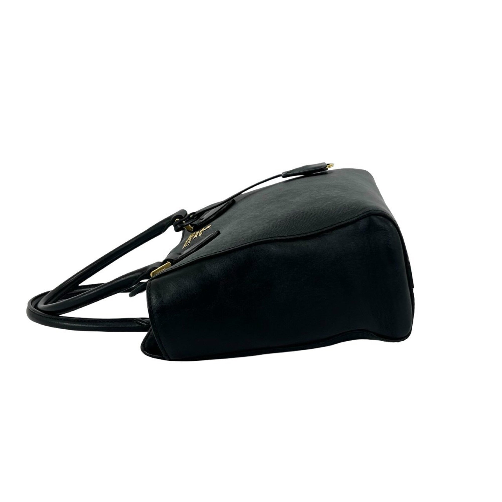 Prada Black Leather Handbag Shoulder Bag Tote Bag (Pre-Owned)