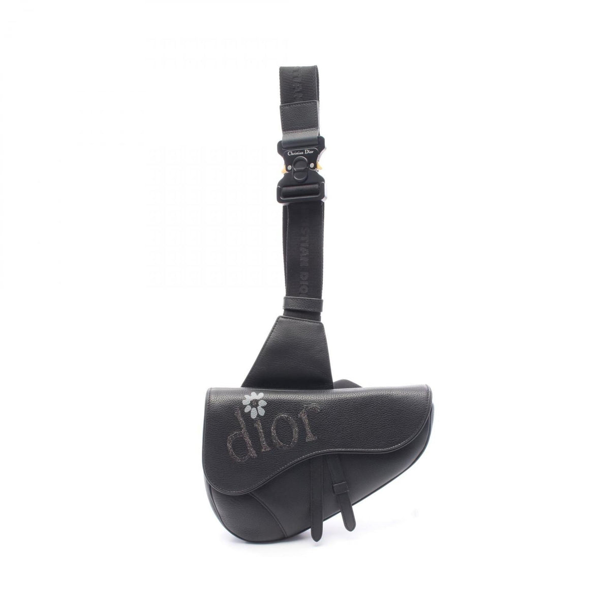 Christian Dior Black Leather Saddle Bag (Pre-Owned)