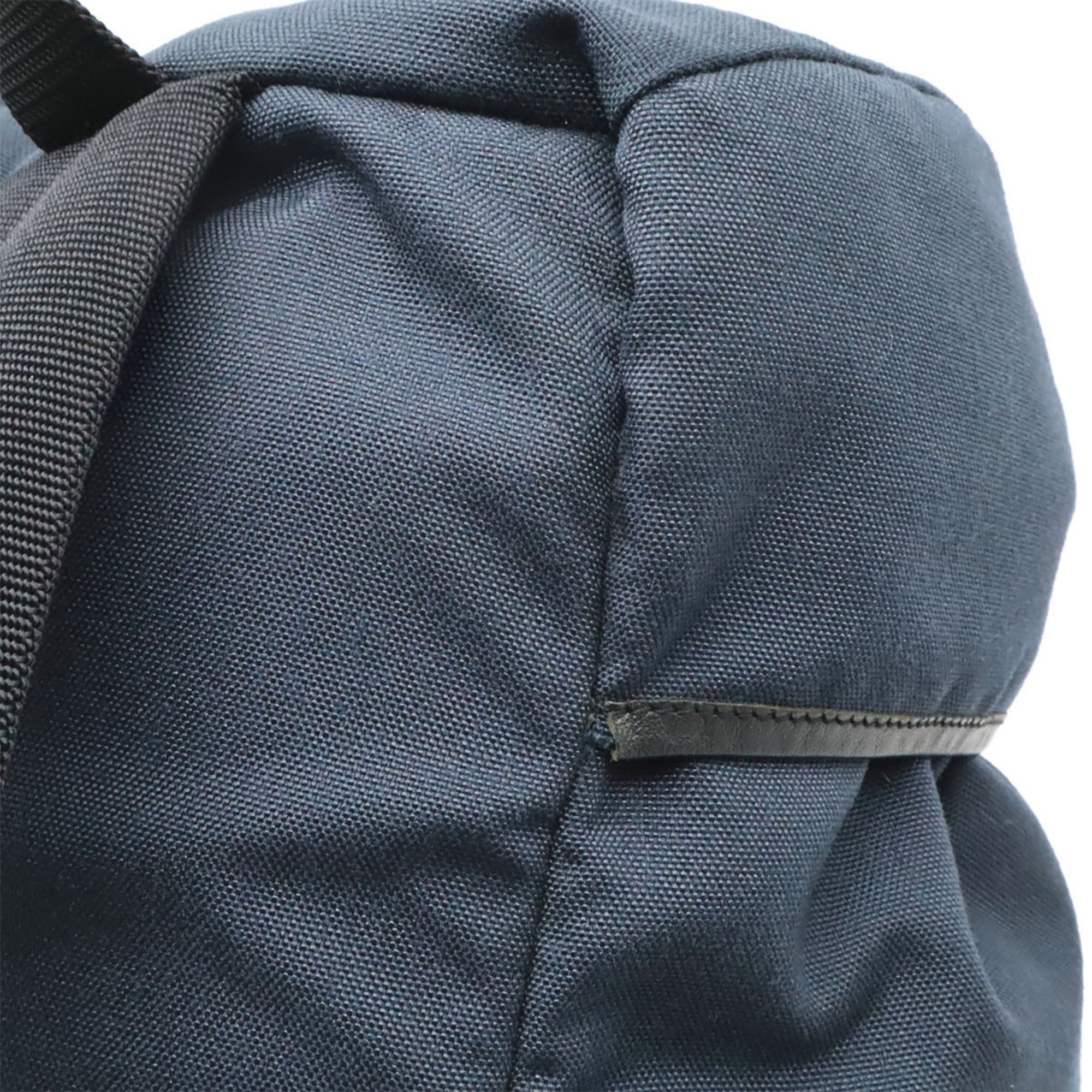 Yves Saint Laurent Navy Canvas Leather Backpack (Pre-Owned)