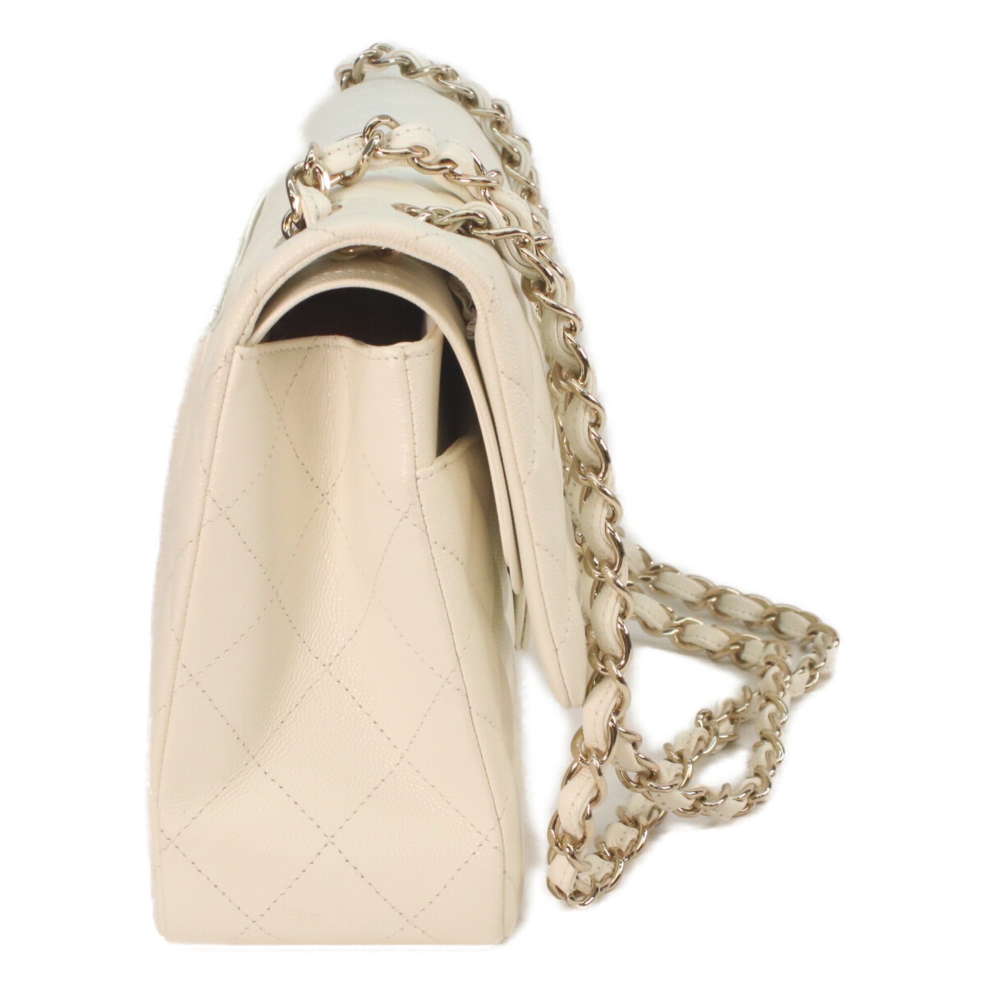 Chanel Ivory Grained Calfskin Shoulder Bag (Pre-Owned)