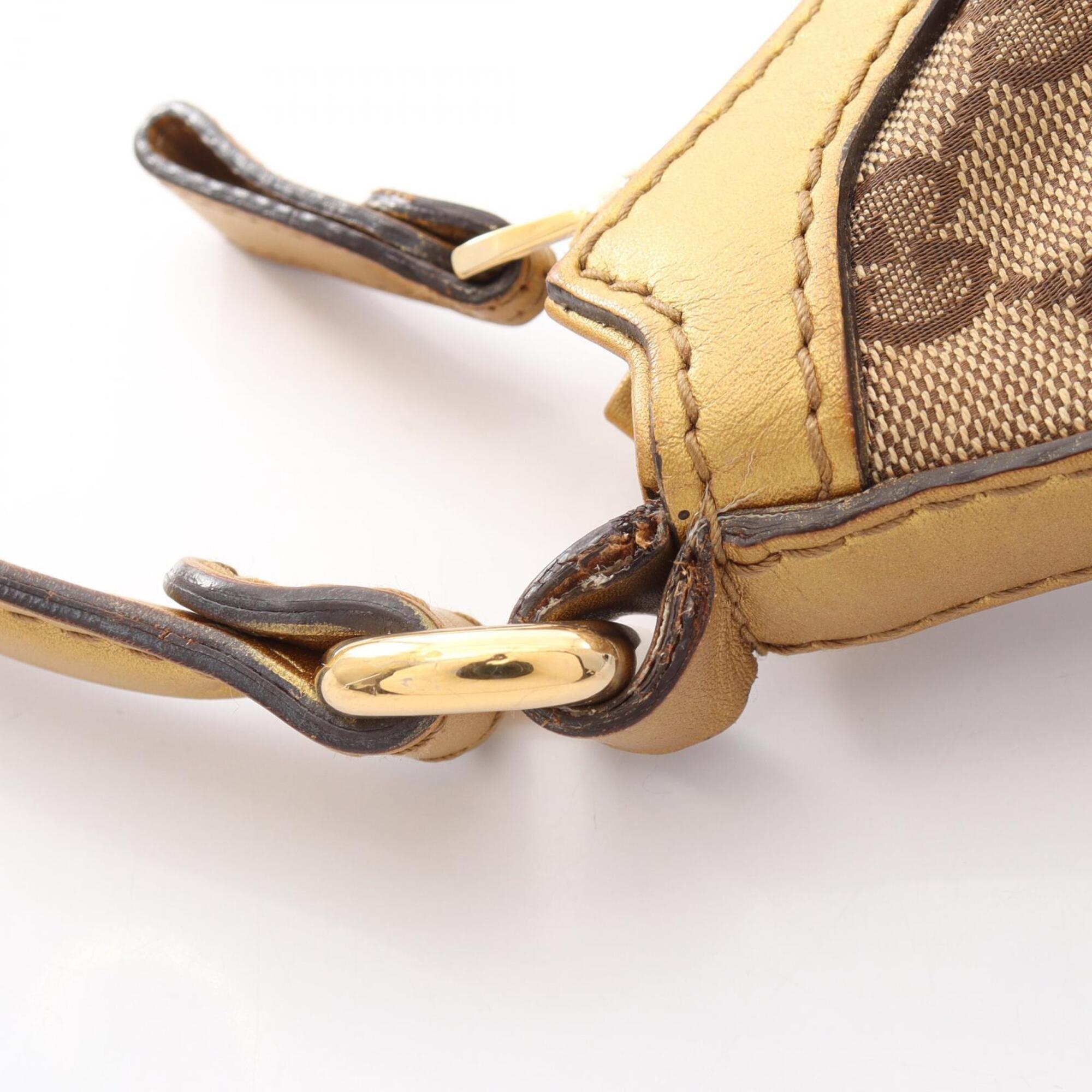 Gucci Beige Canvas Leather Handbag Shoulder Bag (Pre-Owned)