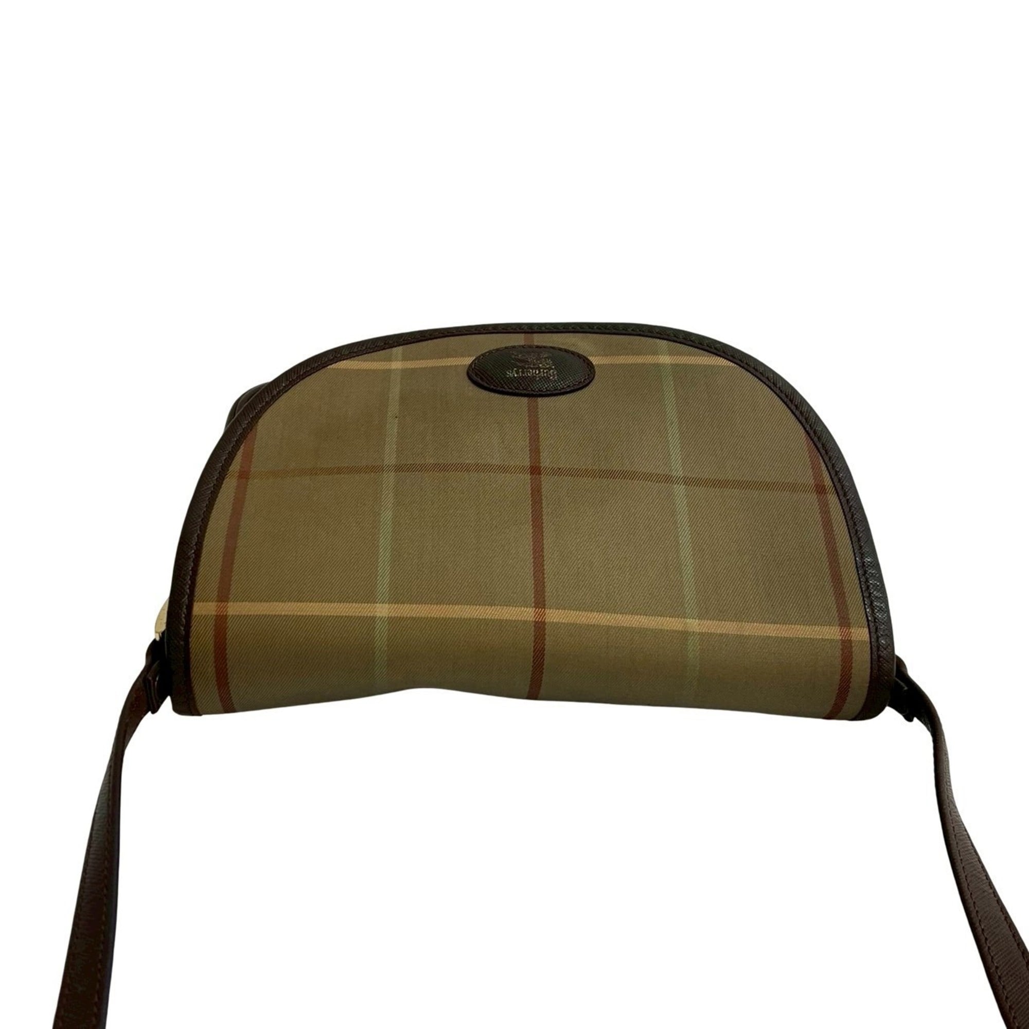 Burberry Brown Khaki Canvas Leather Shoulder Bag (Pre-Owned)