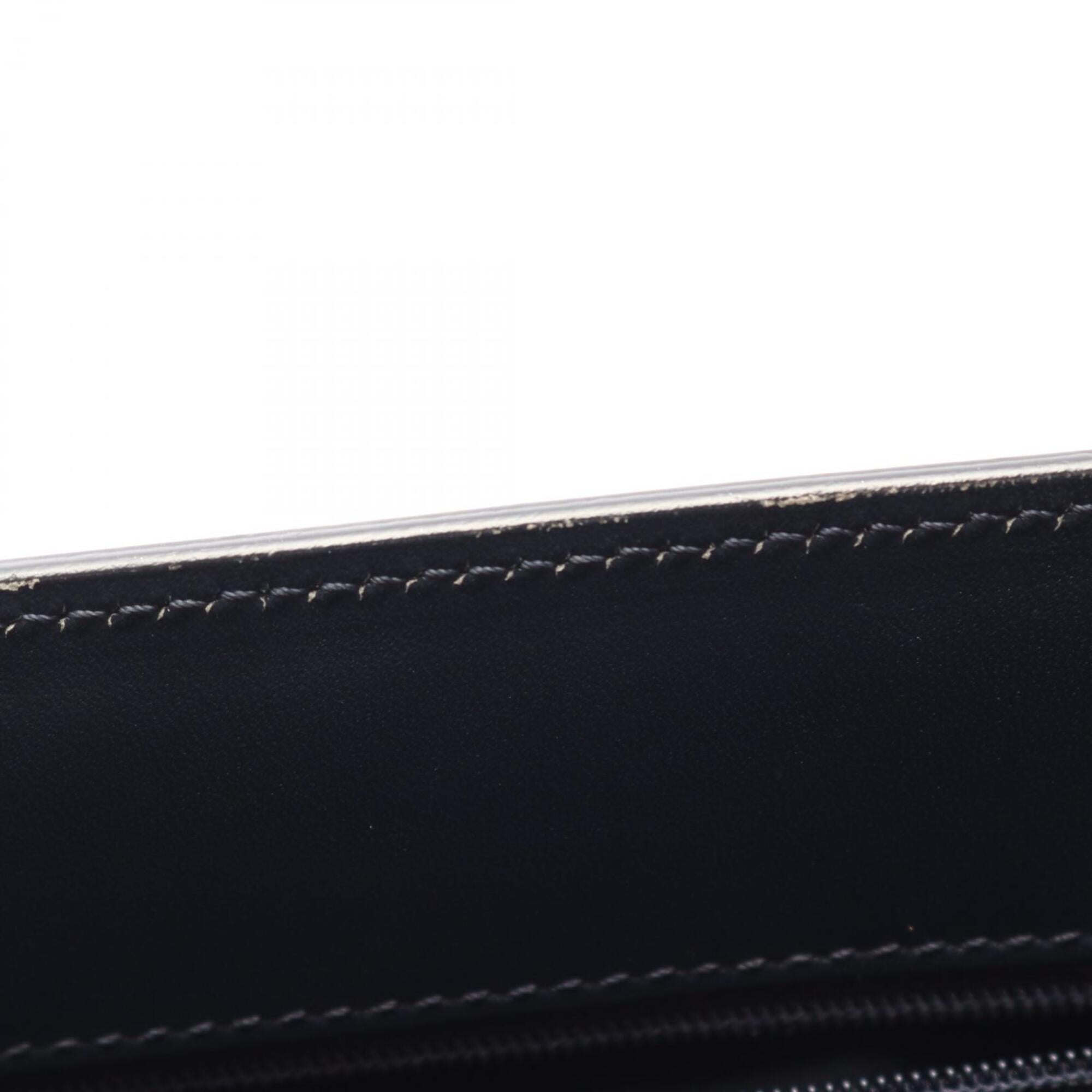 Christian Dior Black Ivory Navy Canvas Leather Handbag (Pre-Owned)