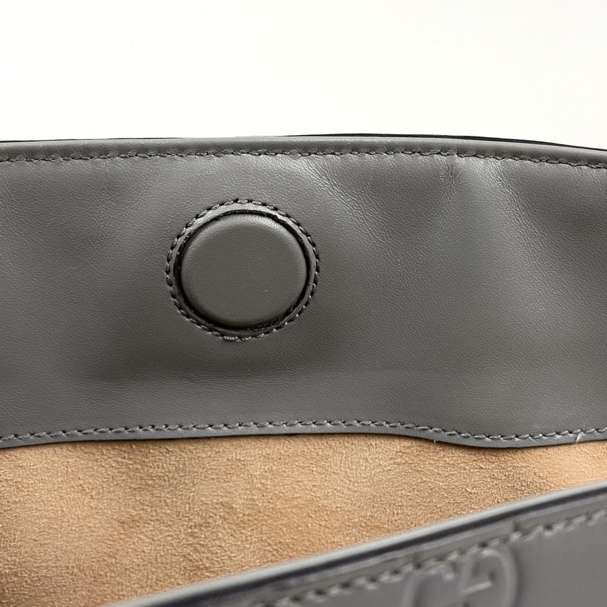 Gucci Guccissima Gray Gg Leather Handbag (Pre-Owned)