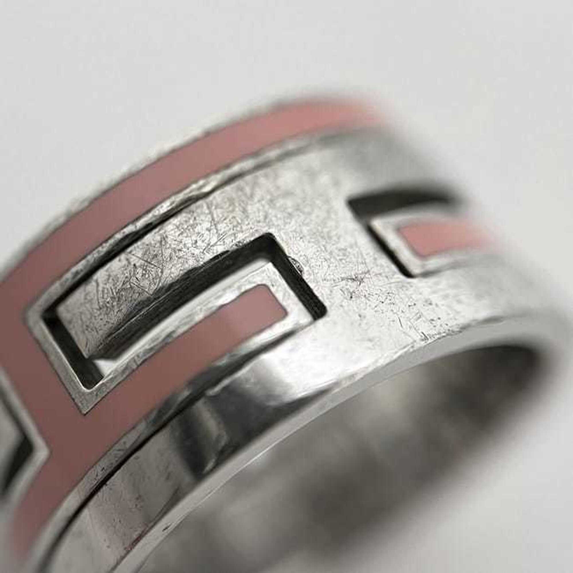 Hermes Silver Pink Silver 925 Band Ring (Pre-Owned)