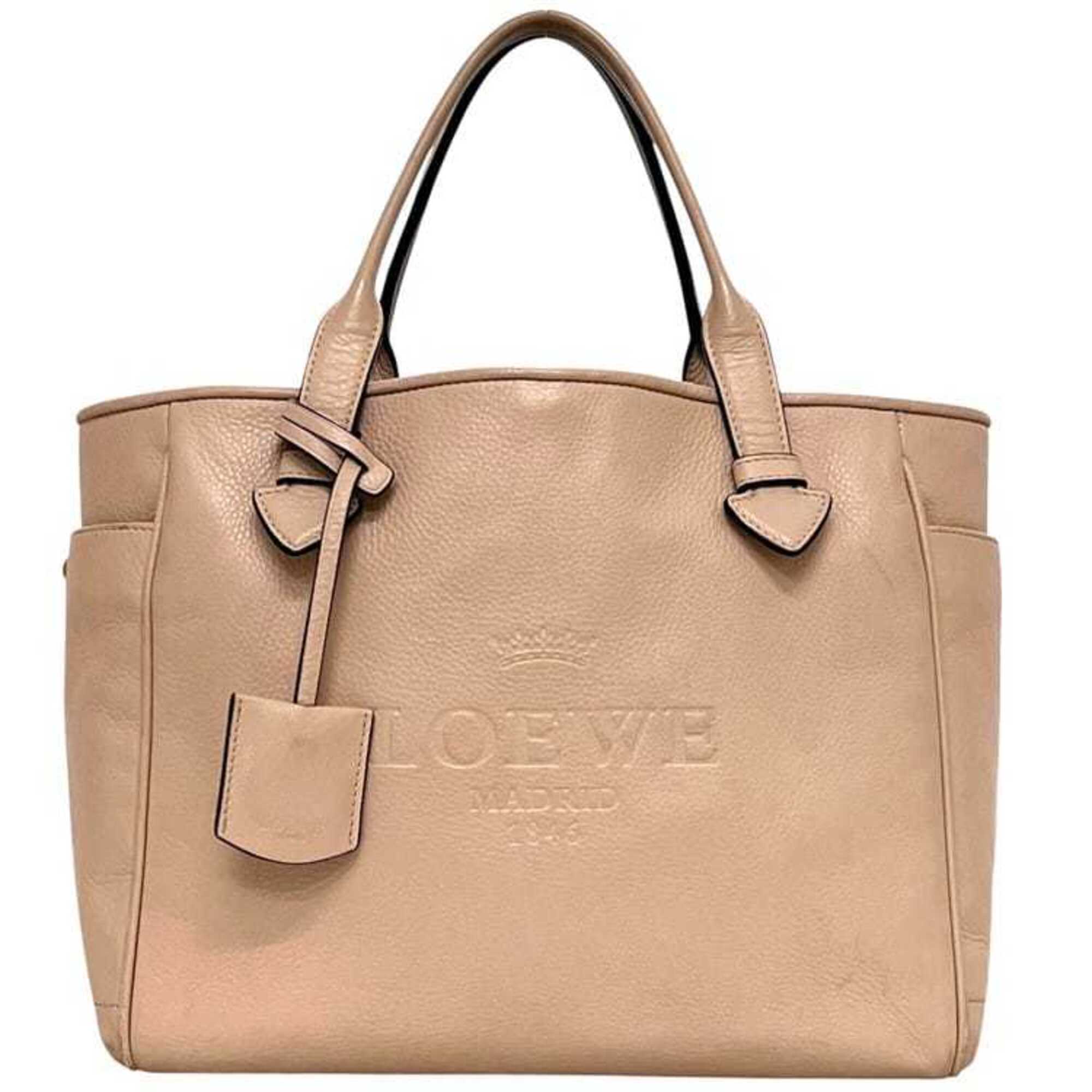 Loewe Pink Beige Leather Tote Bag (Pre-Owned)
