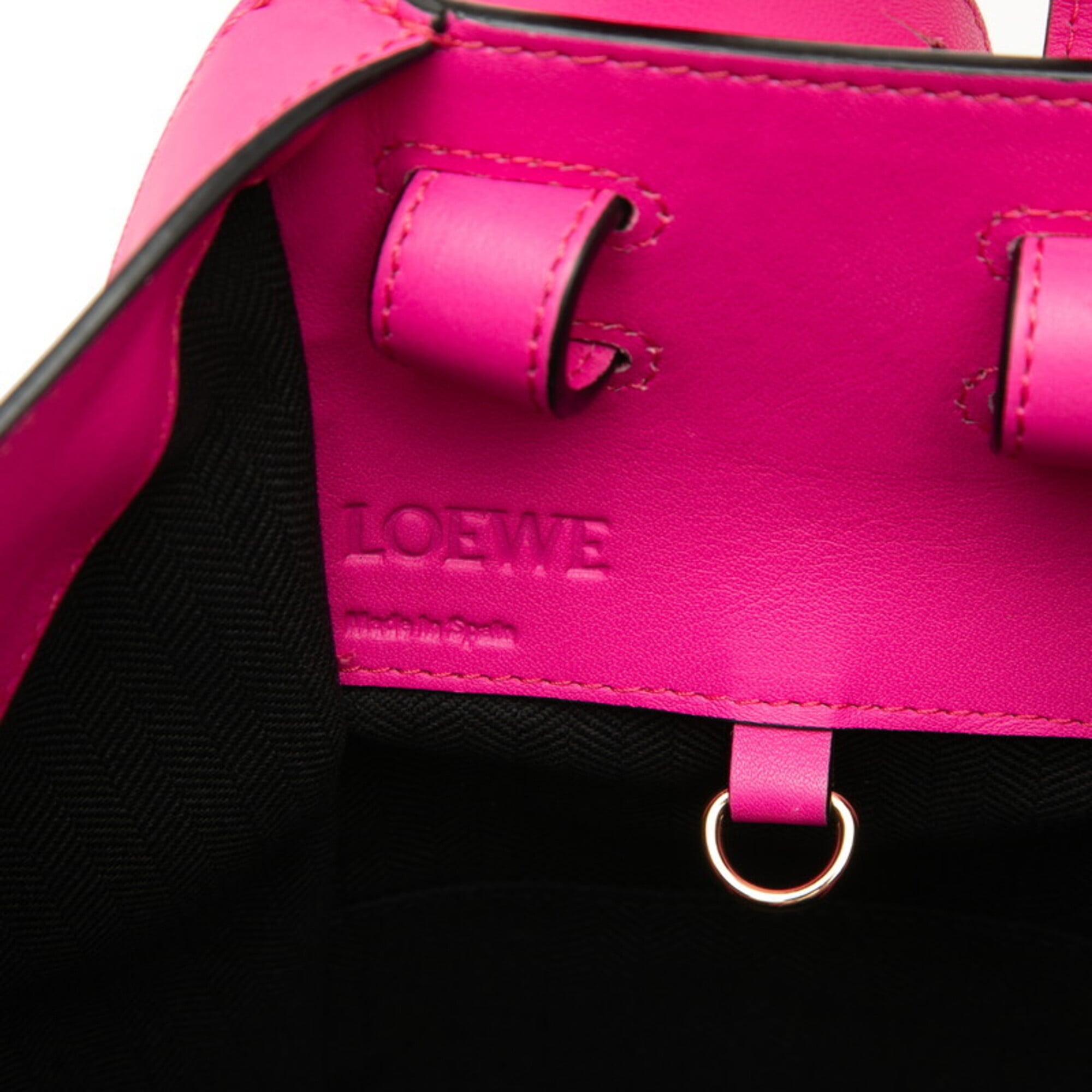 Loewe Pink White Leather Handbag Shoulder Bag (Pre-Owned)