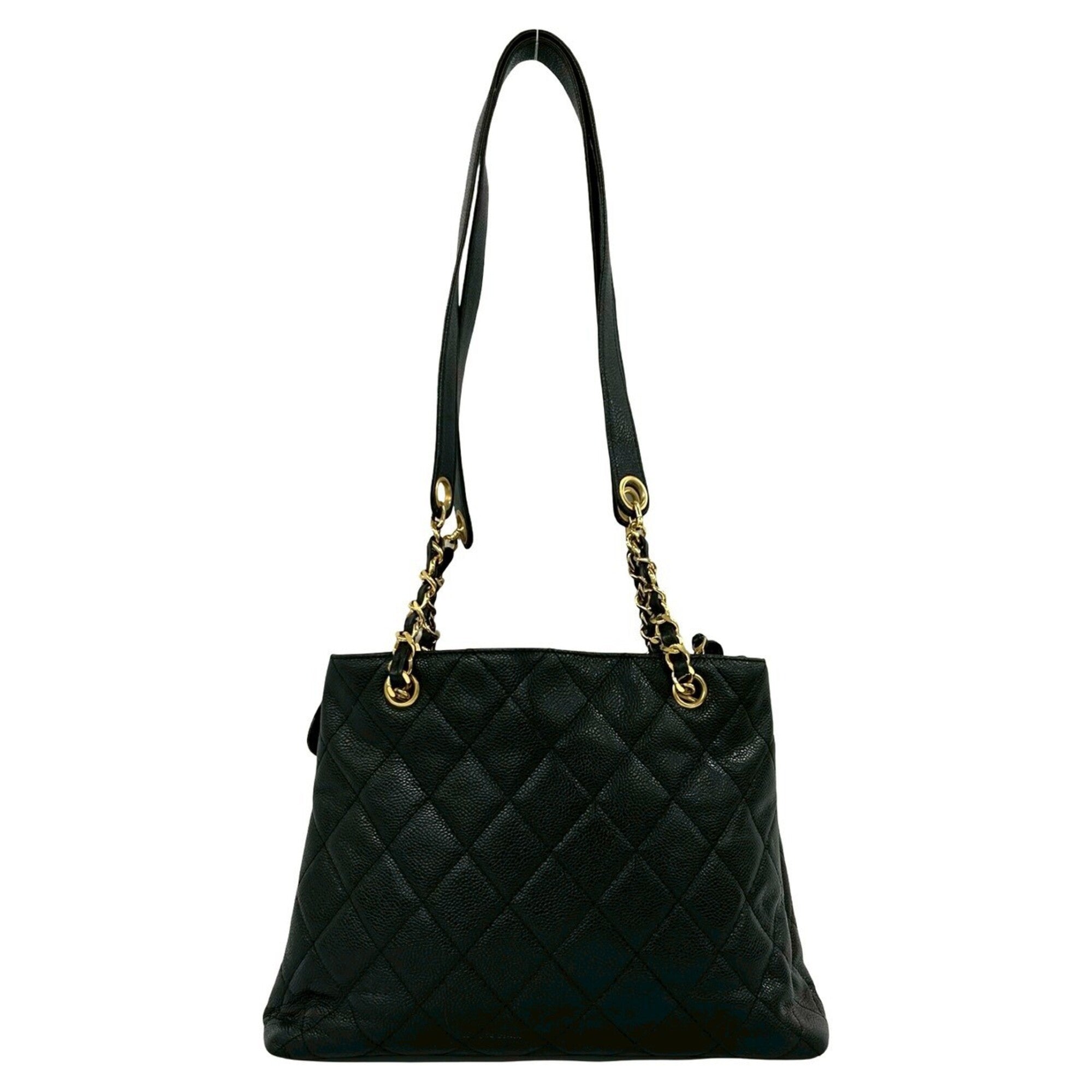 Chanel Black Grained Calfskin Shoulder Bag Tote Bag (Pre-Owned)