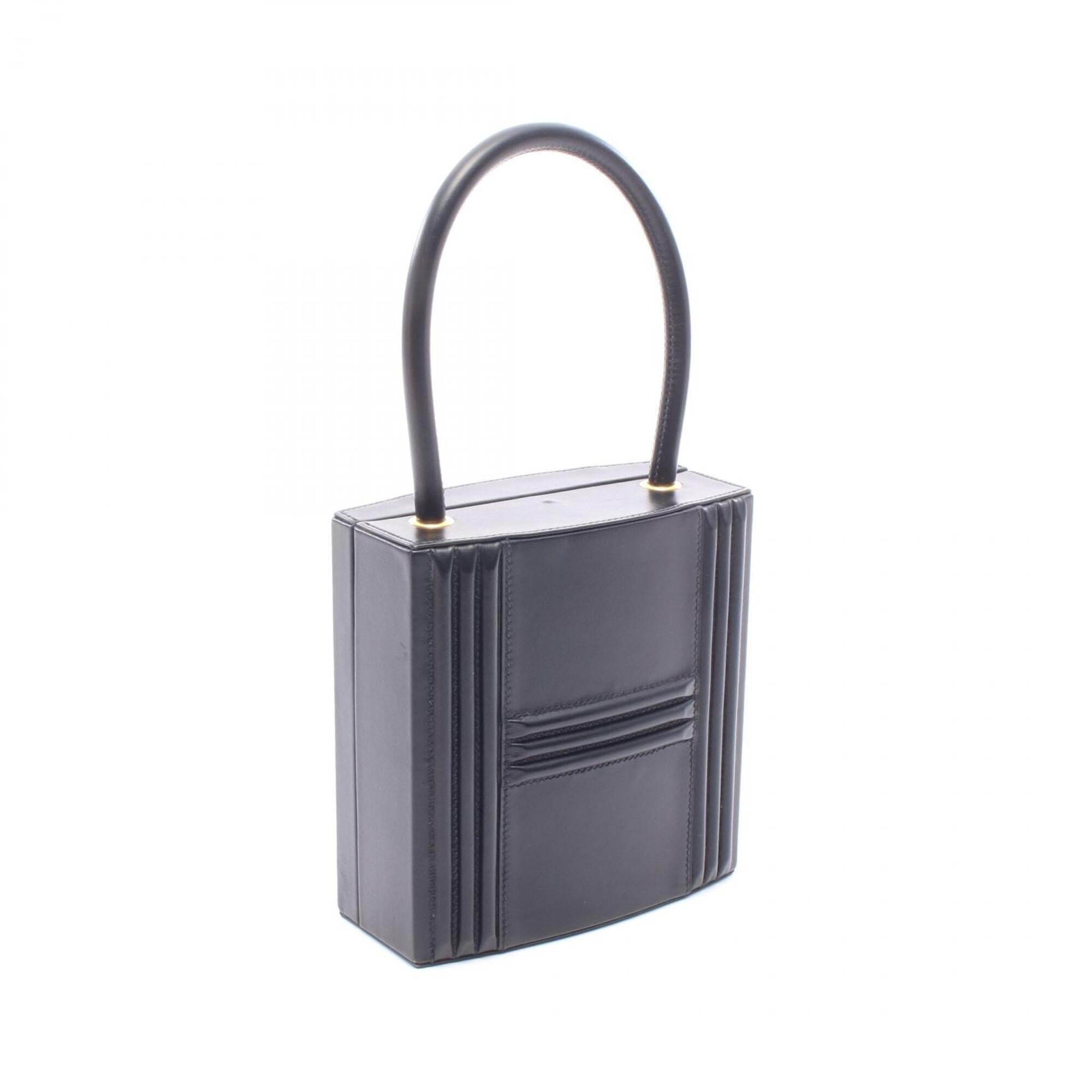 Hermes Black Box Calf Leather Handbag (Pre-Owned)