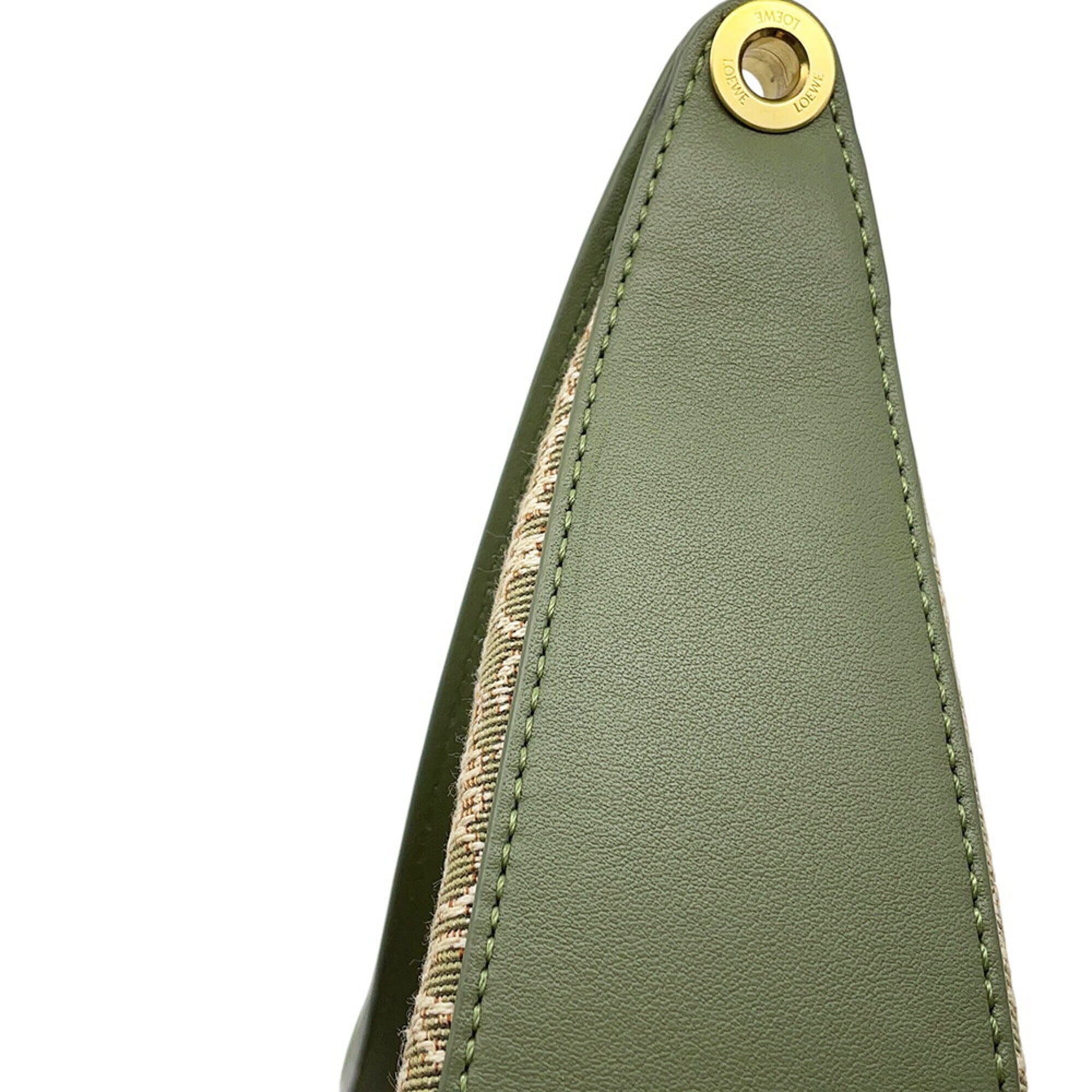 Loewe Khaki Jacquard Leather Handbag Shoulder Bag (Pre-Owned)