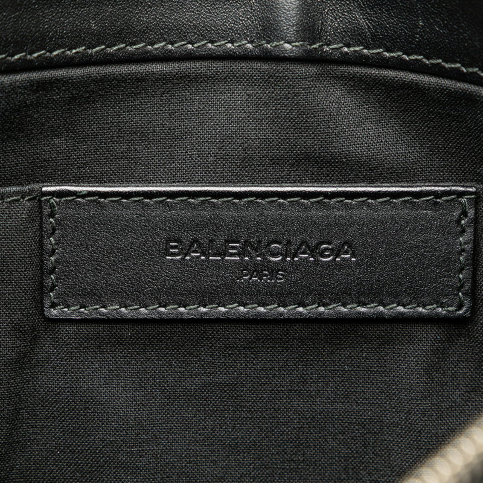 Balenciaga Black Denim Leather Clutch Bag (Pre-Owned)