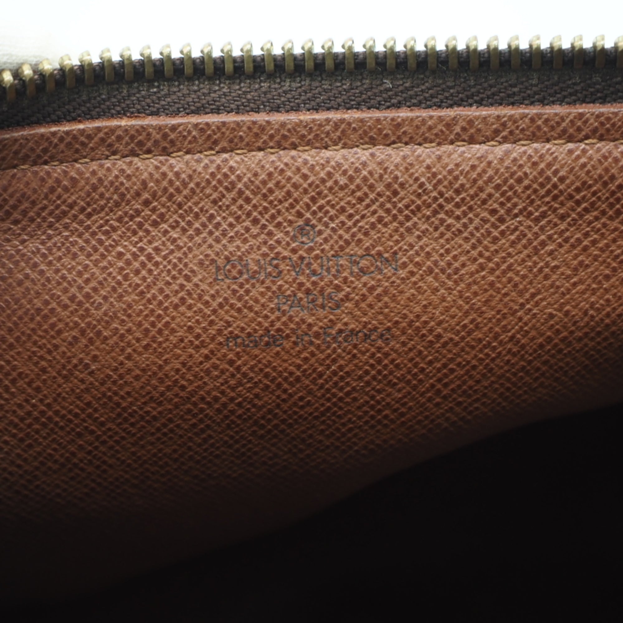 Louis Vuitton Beige Brown Coated Canvas Leather Handbag (Pre-Owned)