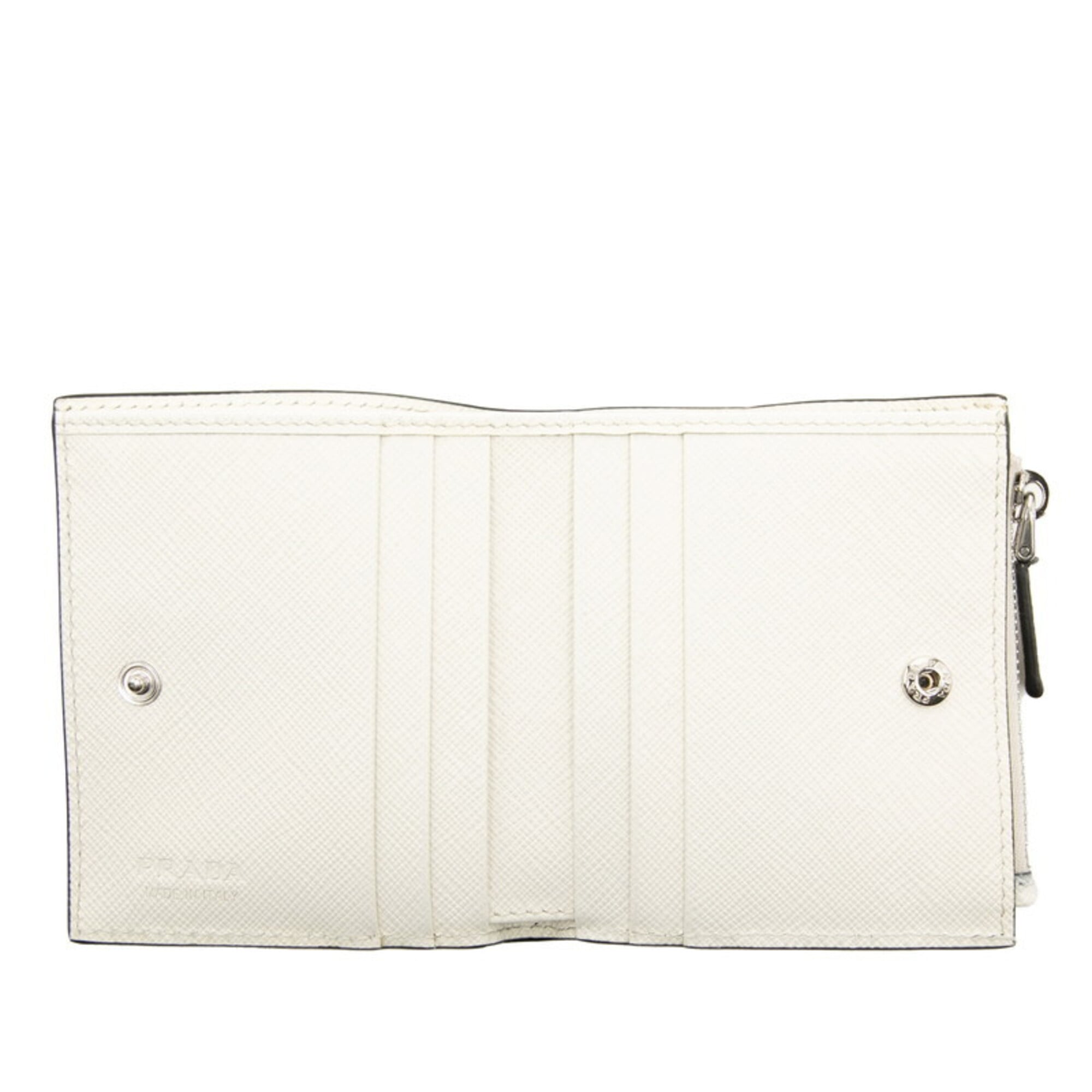 Prada White Leather Wallet (Bi-Fold) (Pre-Owned)