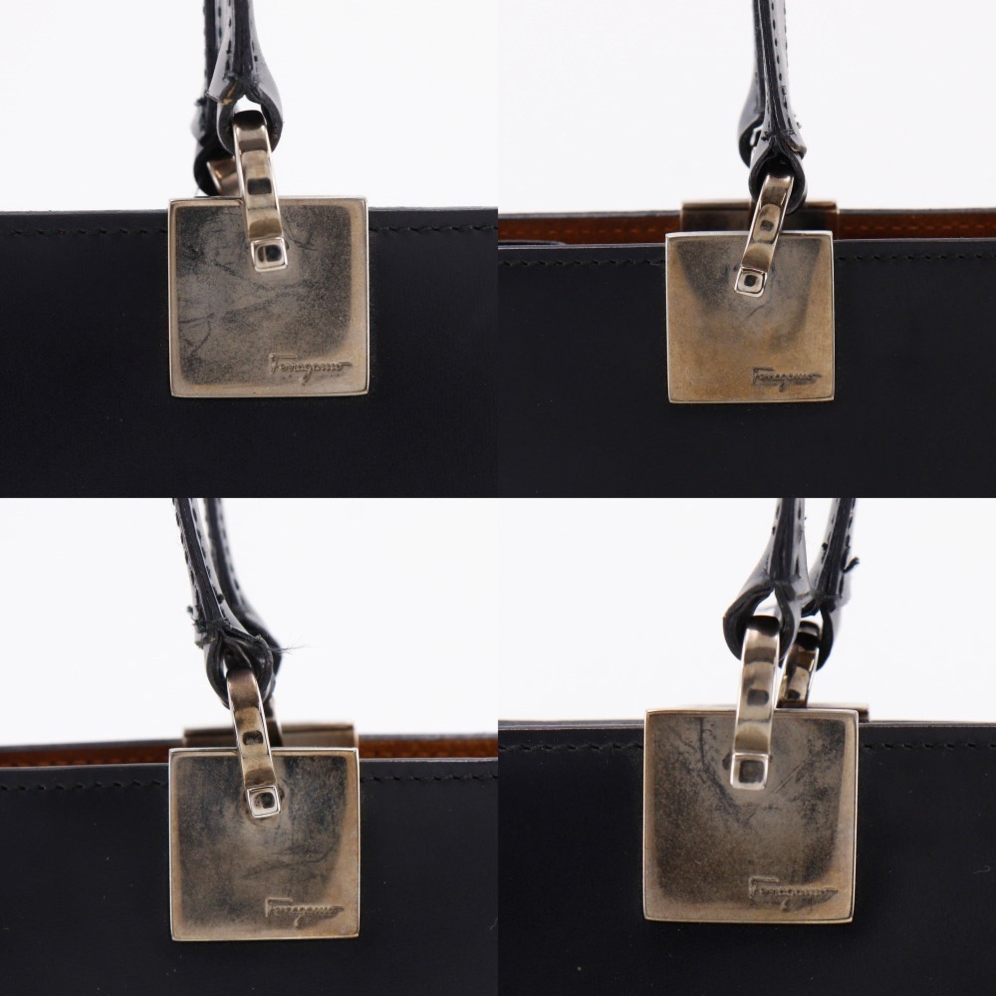 Salvatore Ferragamo Black Leather Tote Bag (Pre-Owned)