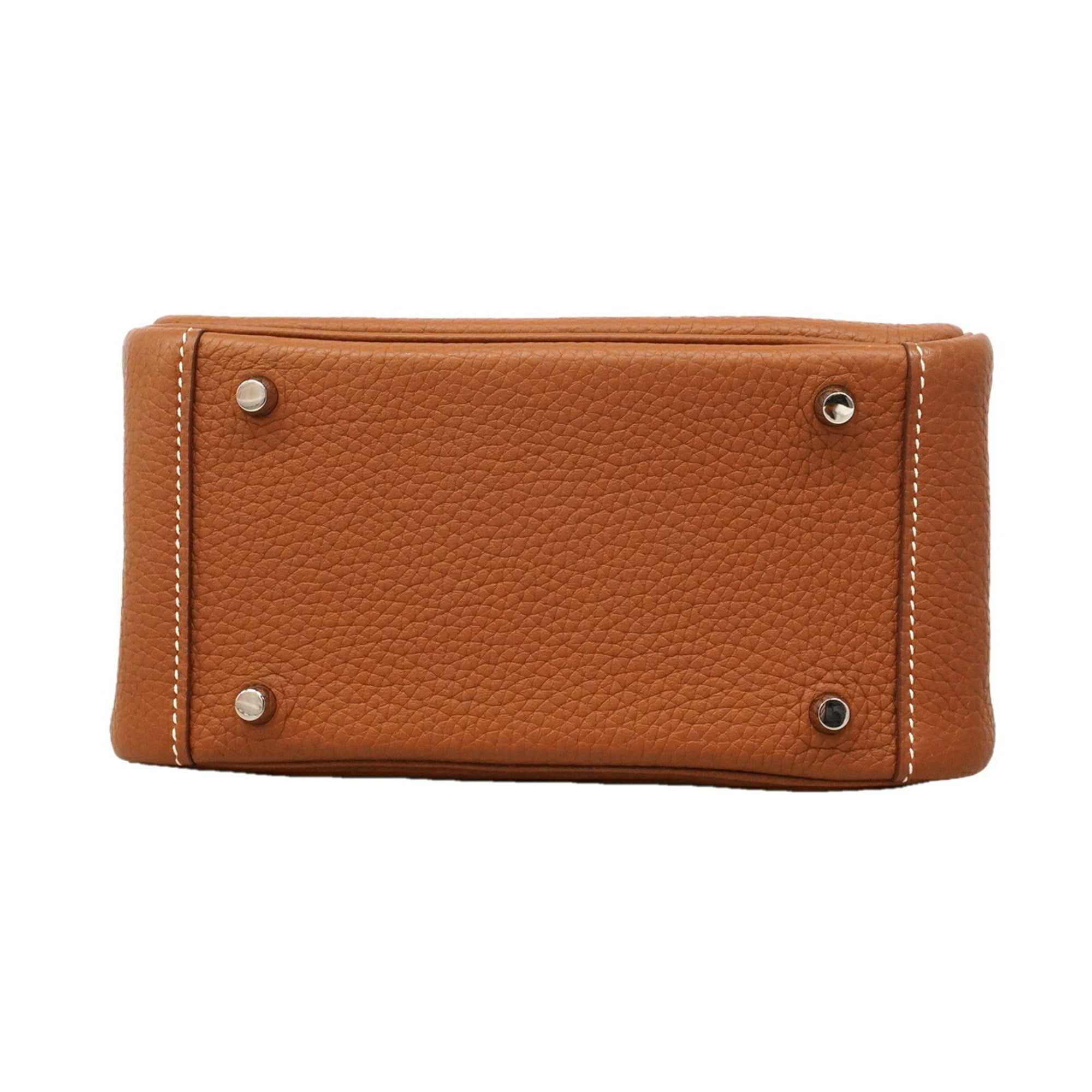 Hermes Gold Taurillon Clemence Leather Handbag (Pre-Owned)