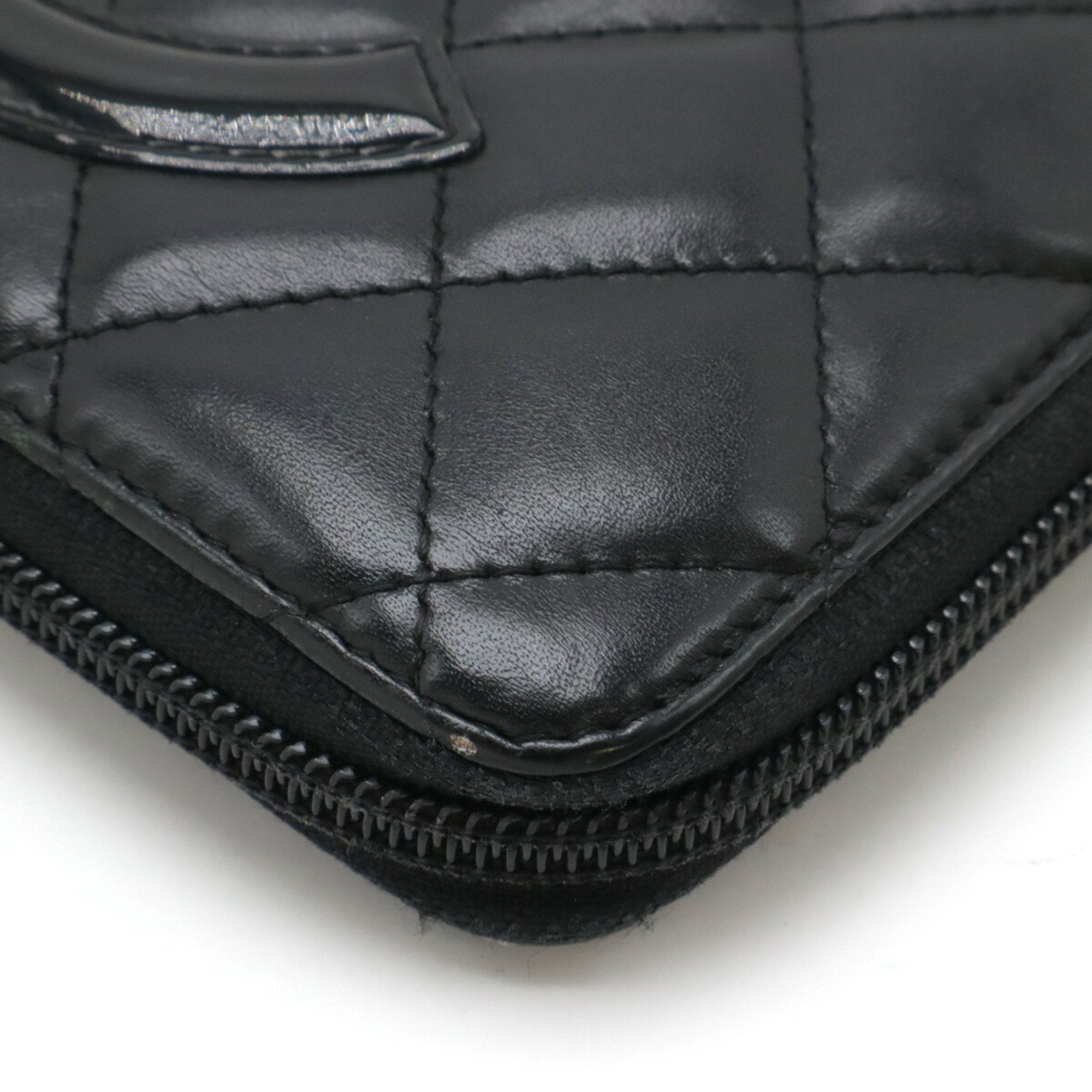 Chanel Black Pink Leather Long Wallet (Bi-Fold) (Pre-Owned)