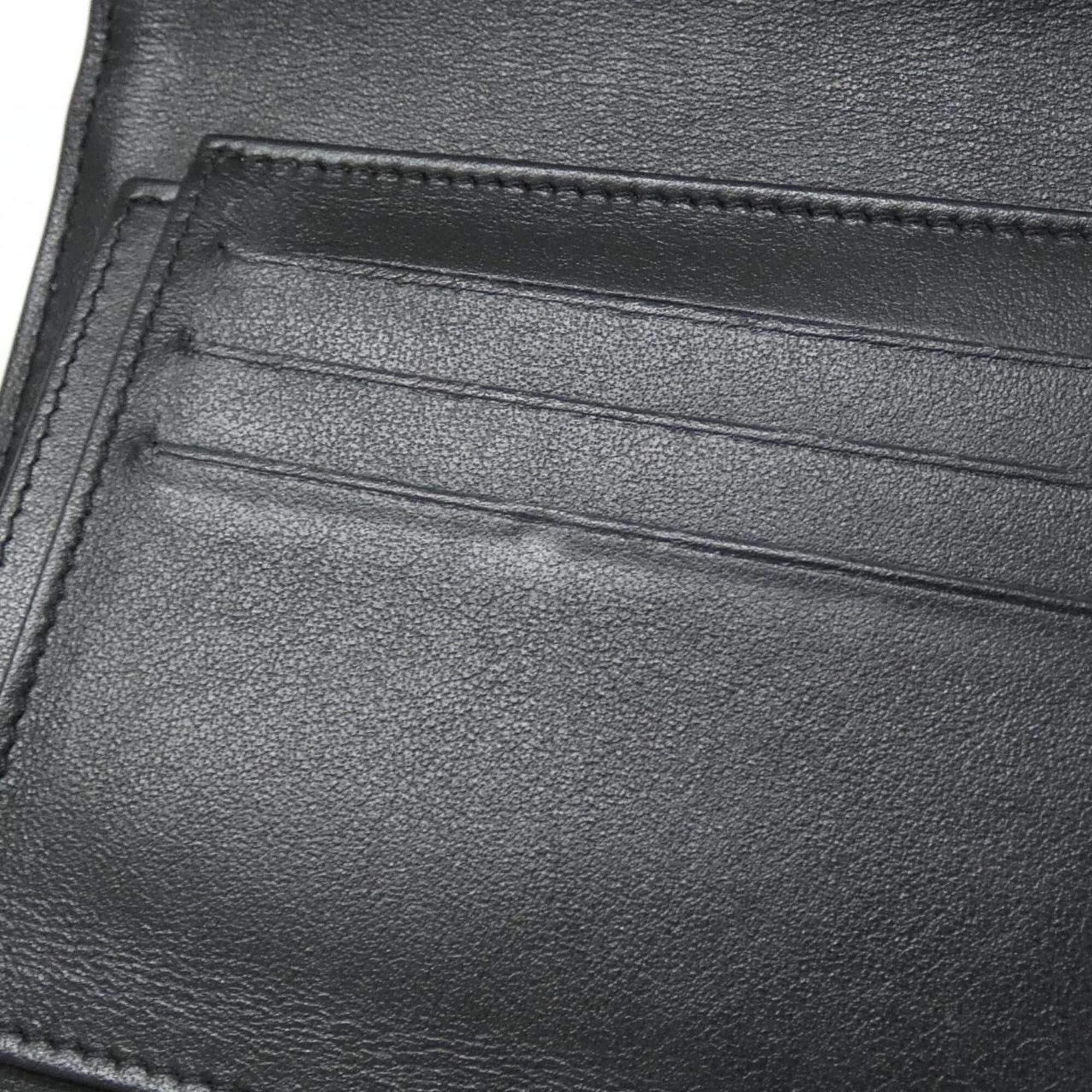 Chanel Black Grained Calfskin Wallet (Tri-Fold) (Pre-Owned)