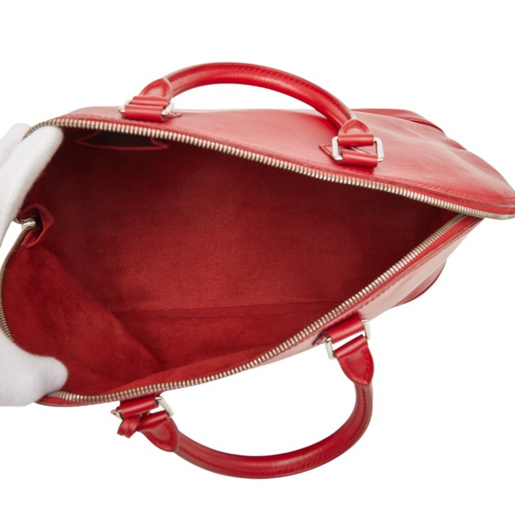 Louis Vuitton Carmine Red Color Leather Handbag (Pre-Owned)