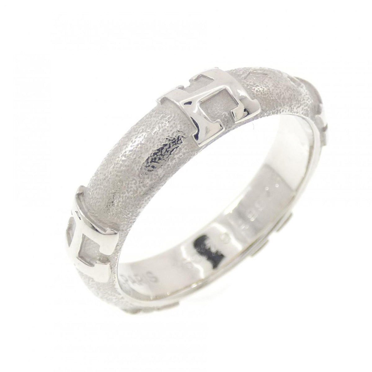 Hermes White Gold White Gold (18K) Band Ring (Pre-Owned)
