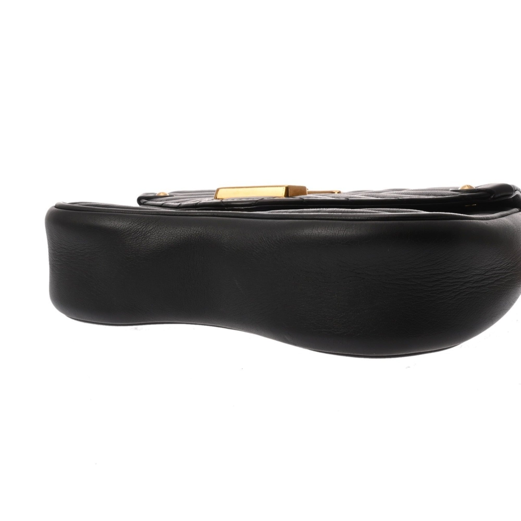 Louis Vuitton Noir Leather Shoulder Bag (Pre-Owned)