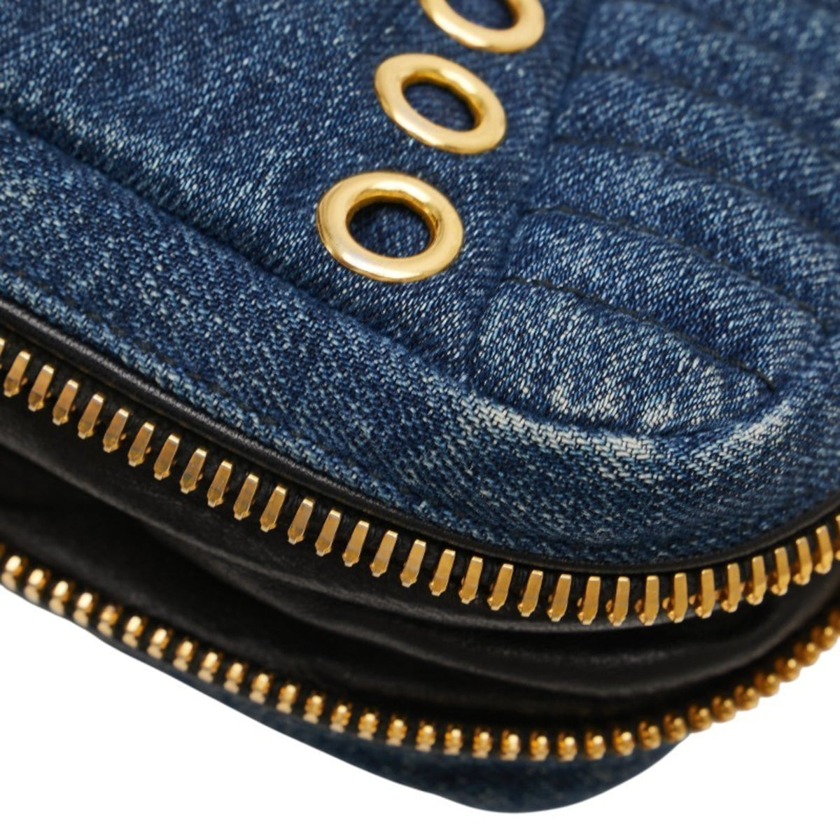 Miu Miu Multi-Color Denim Leather Shoulder Bag (Pre-Owned)