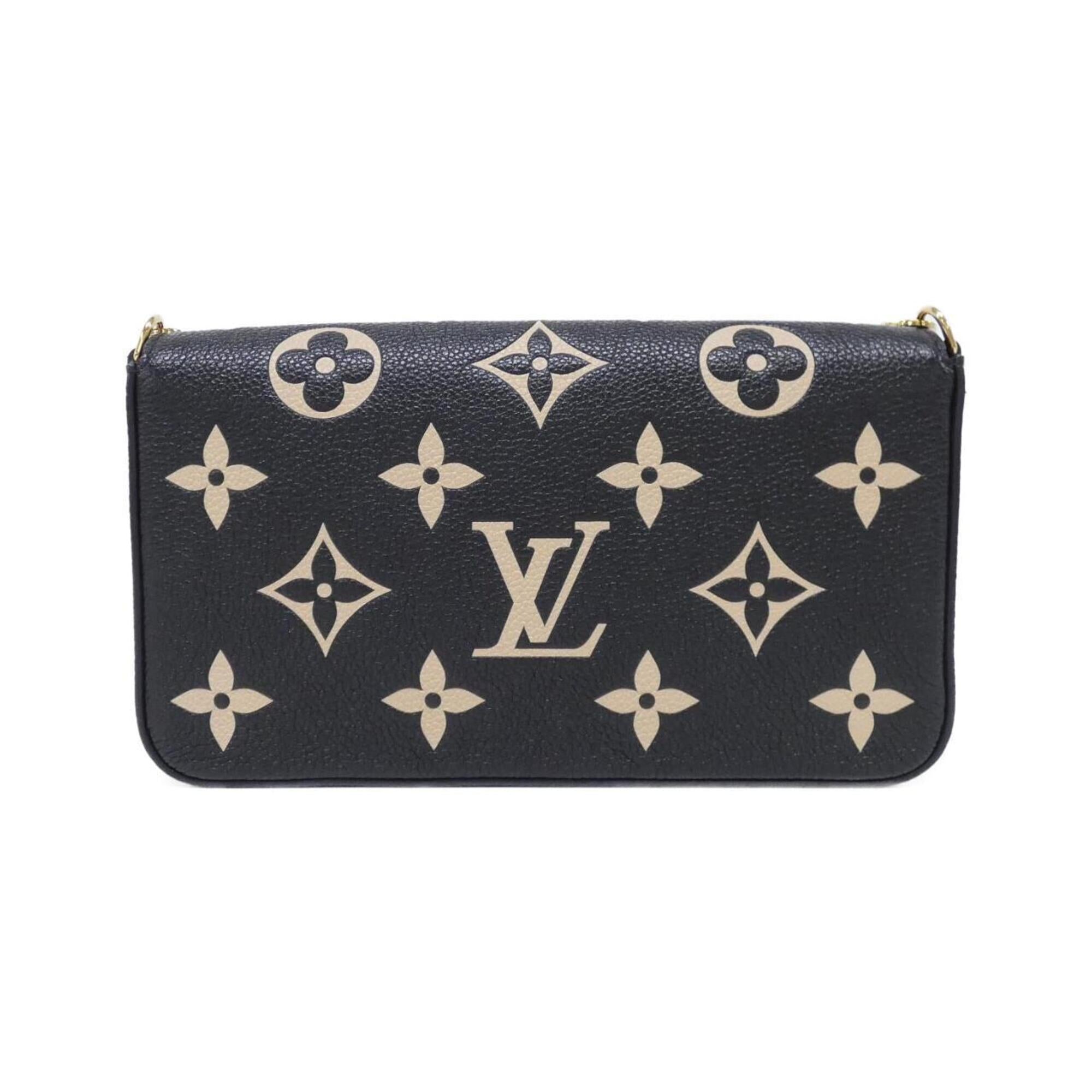 Louis Vuitton Beige Black Leather Pochette Shoulder Bag (Pre-Owned)