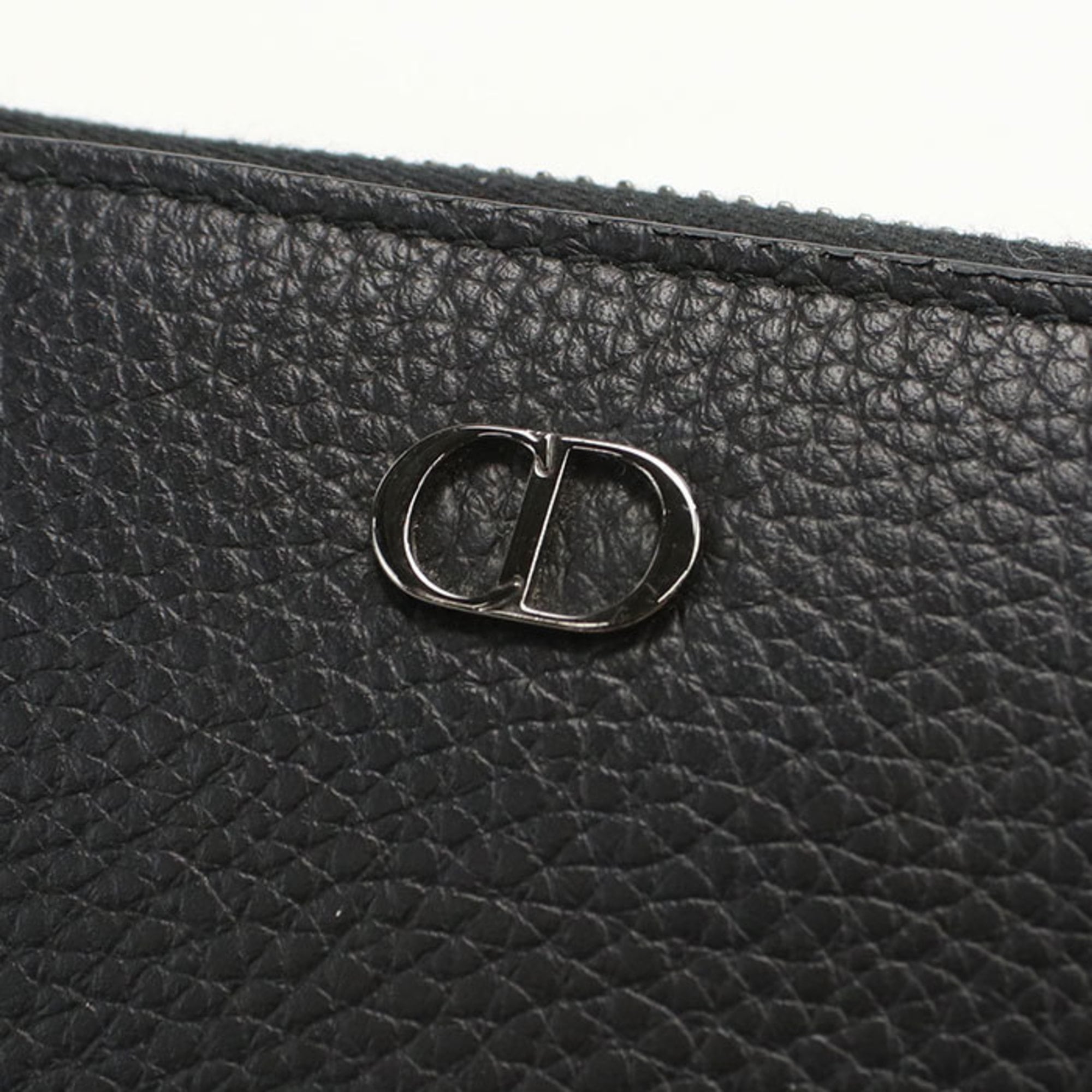 Christian Dior Black Leather Long Wallet (Bi-Fold) (Pre-Owned)