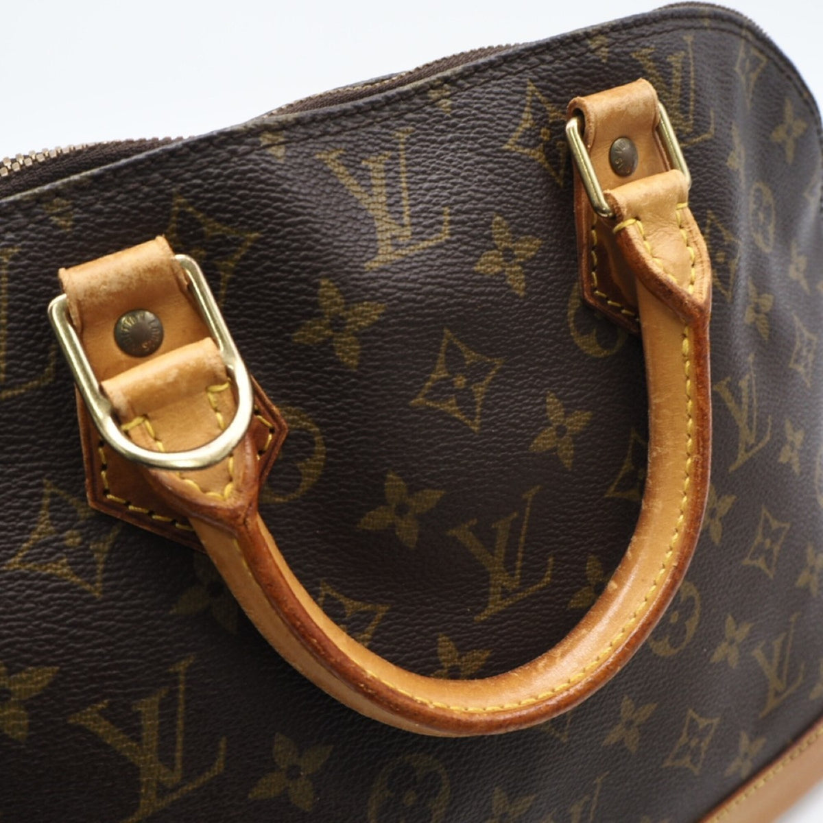 Louis Vuitton Monogram Black Coated Canvas Leather Handbag (Pre-Owned)