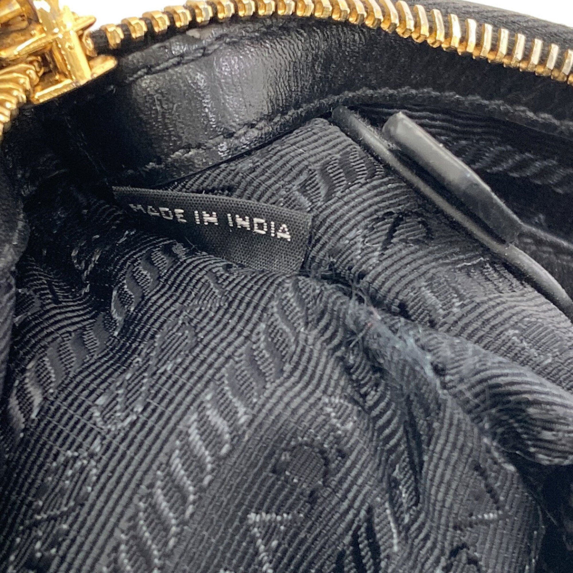 Prada Black Canvas Leather Shoulder Bag (Pre-Owned)