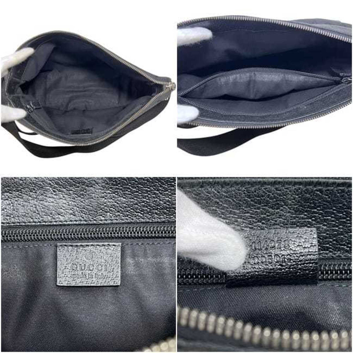 Gucci Gg Canvas Black Gg Canvas Messenger Bag Shoulder Bag (Pre-Owned)