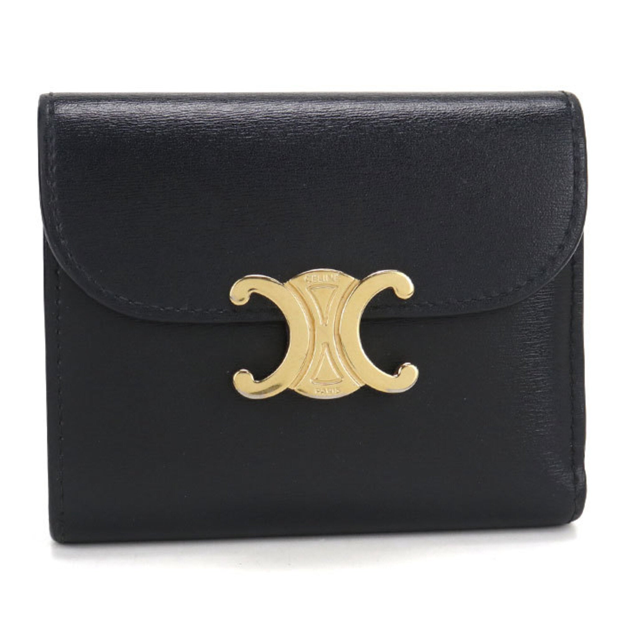 Celine Black Leather Wallet (Tri-Fold) (Pre-Owned)
