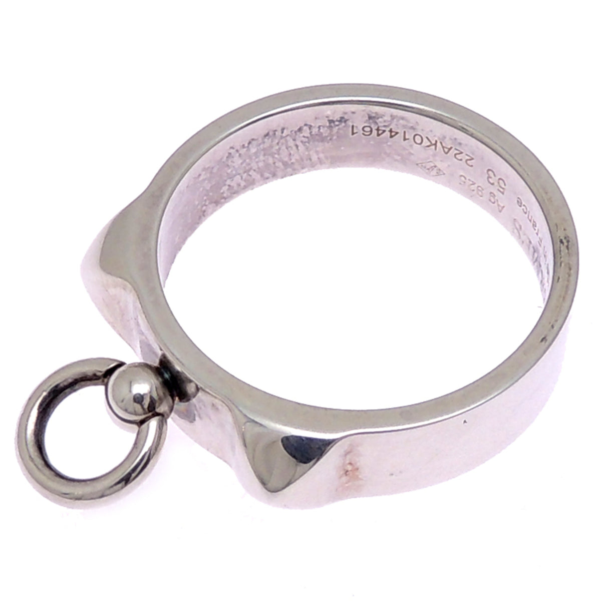 Hermes Silver 925 Band Ring (Pre-Owned)