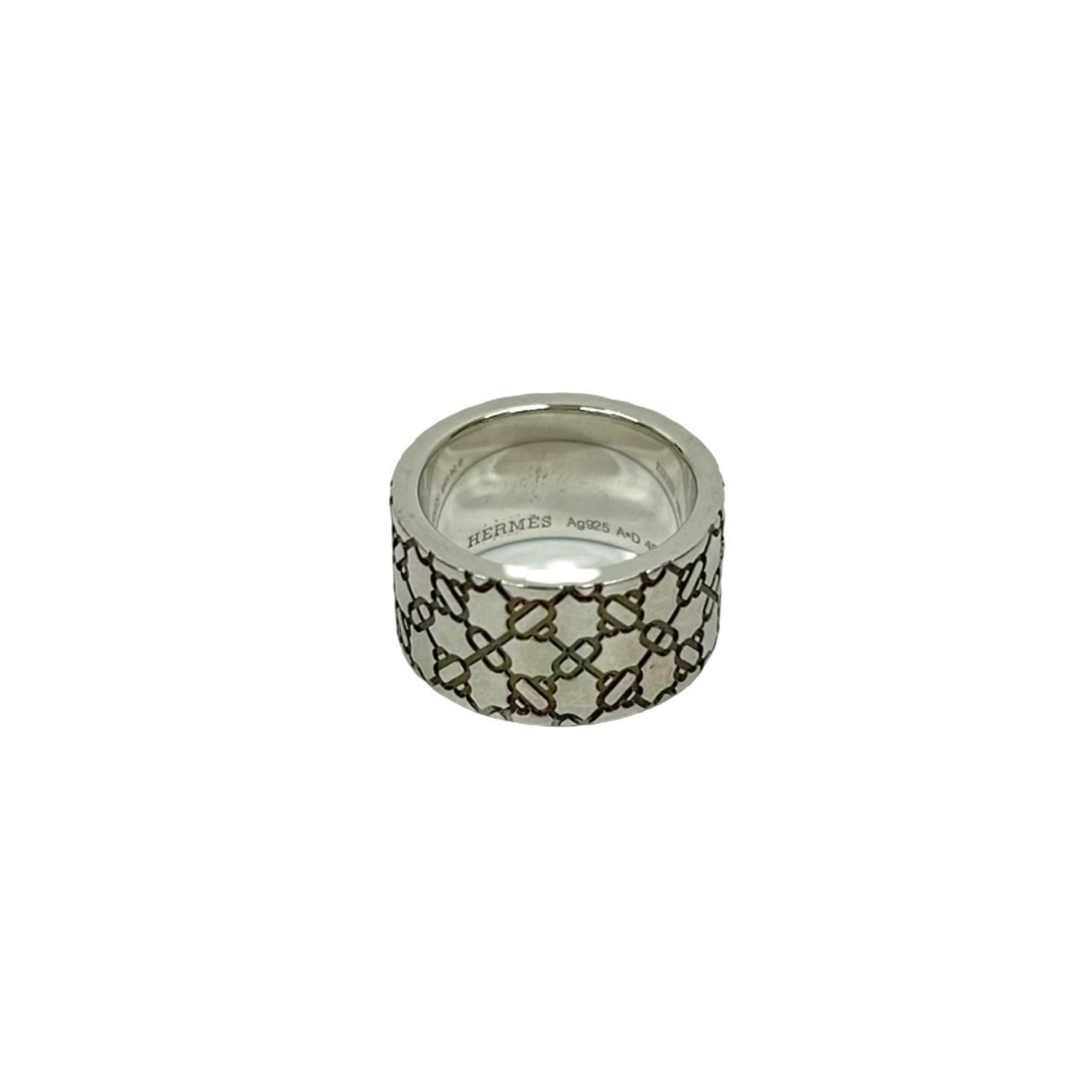 Hermes Silver Silver 925 Band Ring (Pre-Owned)