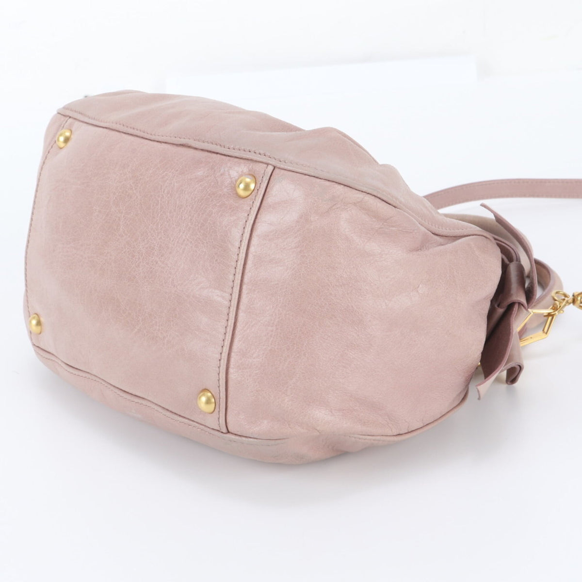 Miu Miu Pink Leather Handbag Shoulder Bag Tote Bag (Pre-Owned)