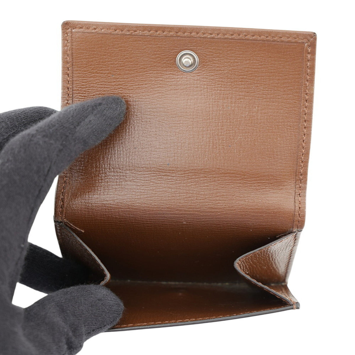 Gucci Beige Brown Canvas Leather Wallet (Tri-Fold) (Pre-Owned)