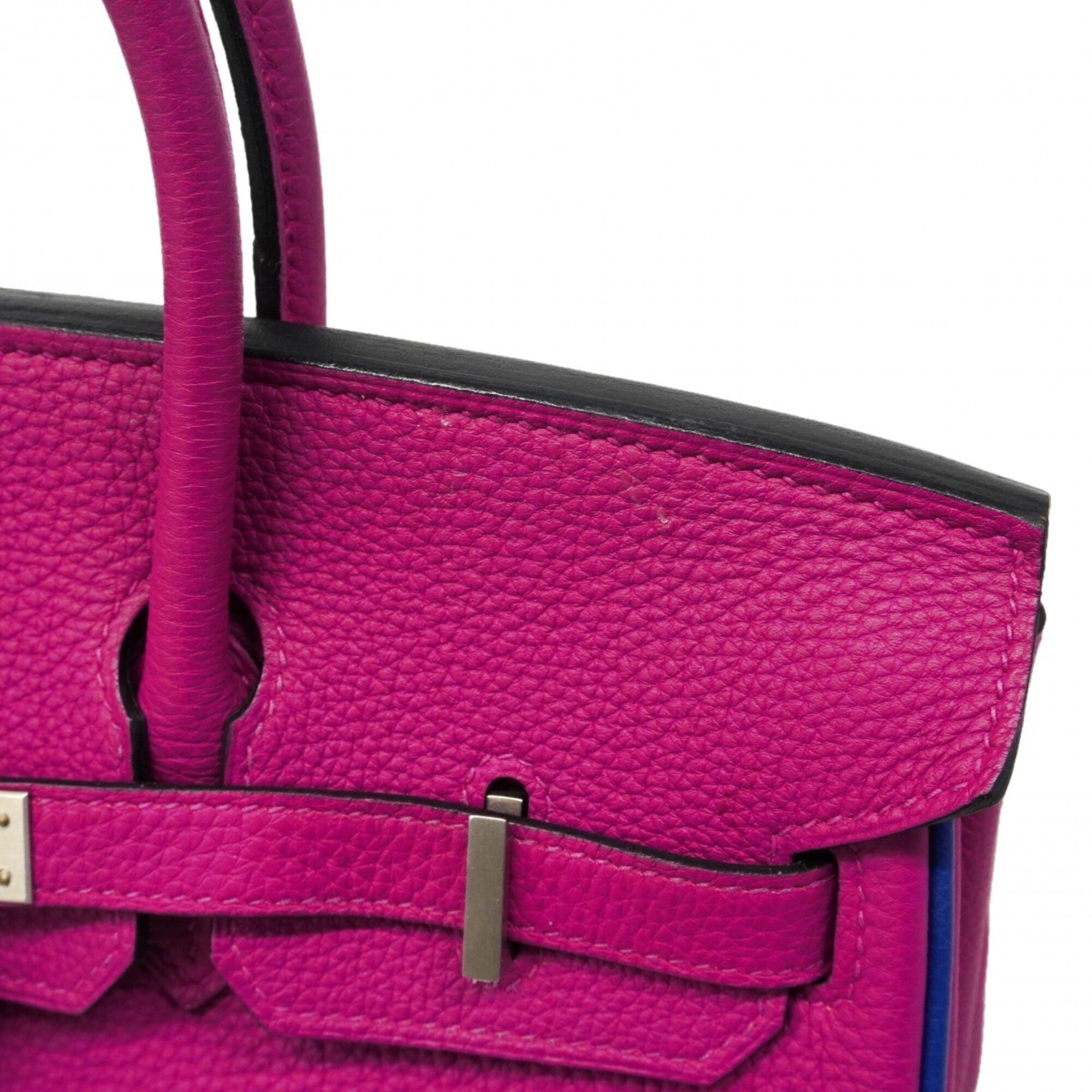 Hermes Blue Royal Rose Purple Togo Leather Handbag (Pre-Owned)