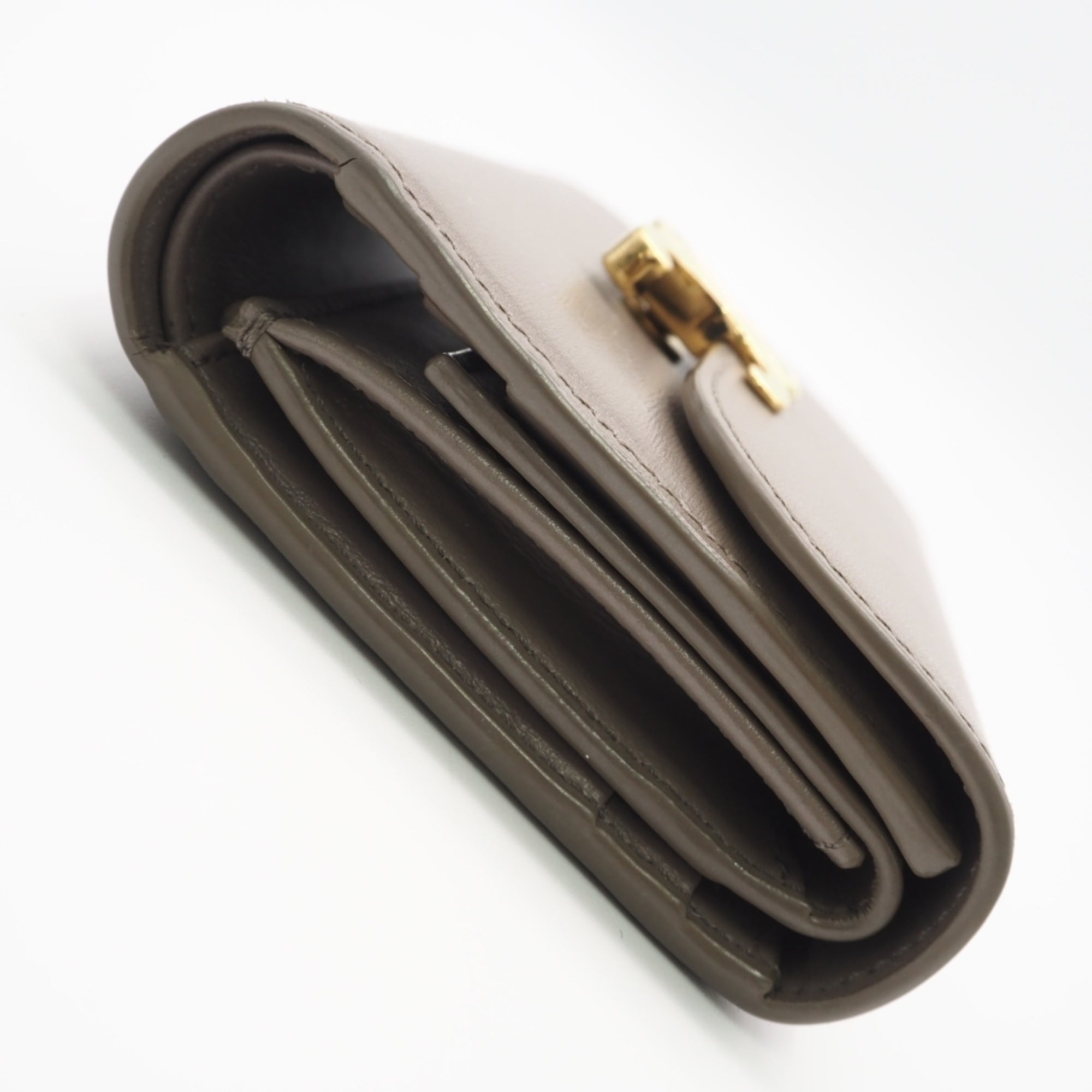 Celine Grayish Leather Wallet (Tri-Fold) (Pre-Owned)