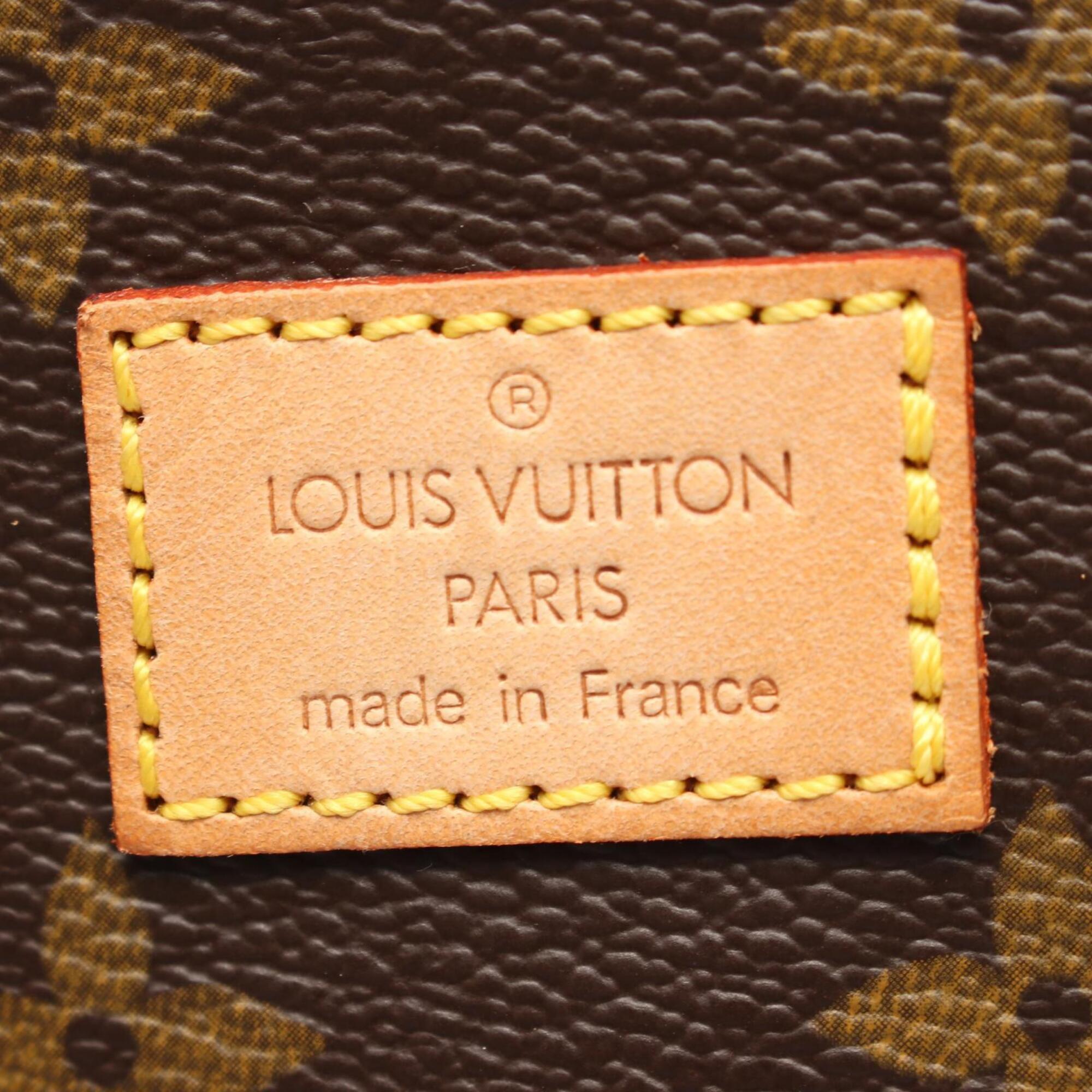 Louis Vuitton Brown Coated Canvas Leather Handbag Shoulder Bag (Pre-Owned)