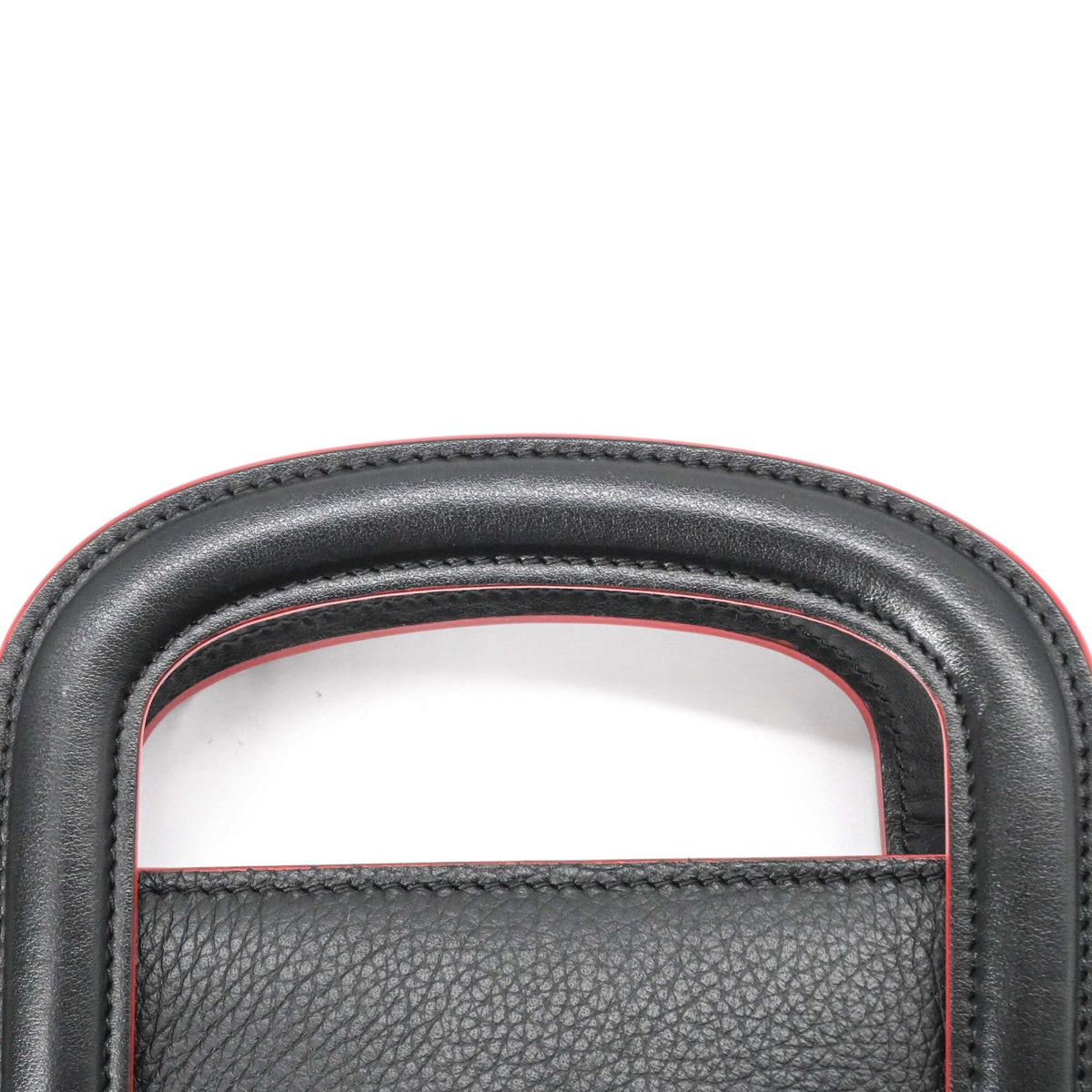Christian Louboutin Black Red Color Leather Handbag Shoulder Bag (Pre-Owned)